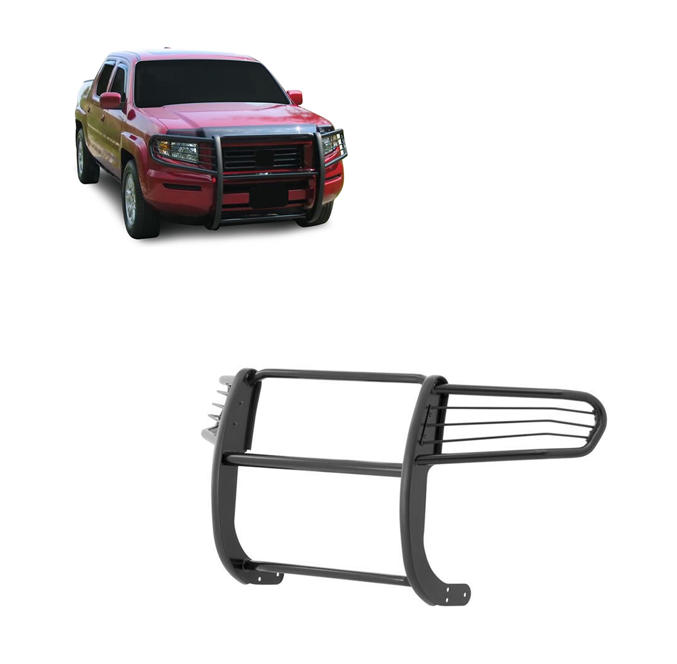 Bumper Guard Black Horse Grille brush Modular Black Compatible with 2006-2014 Honda Ridgeline-17A152500A1MA