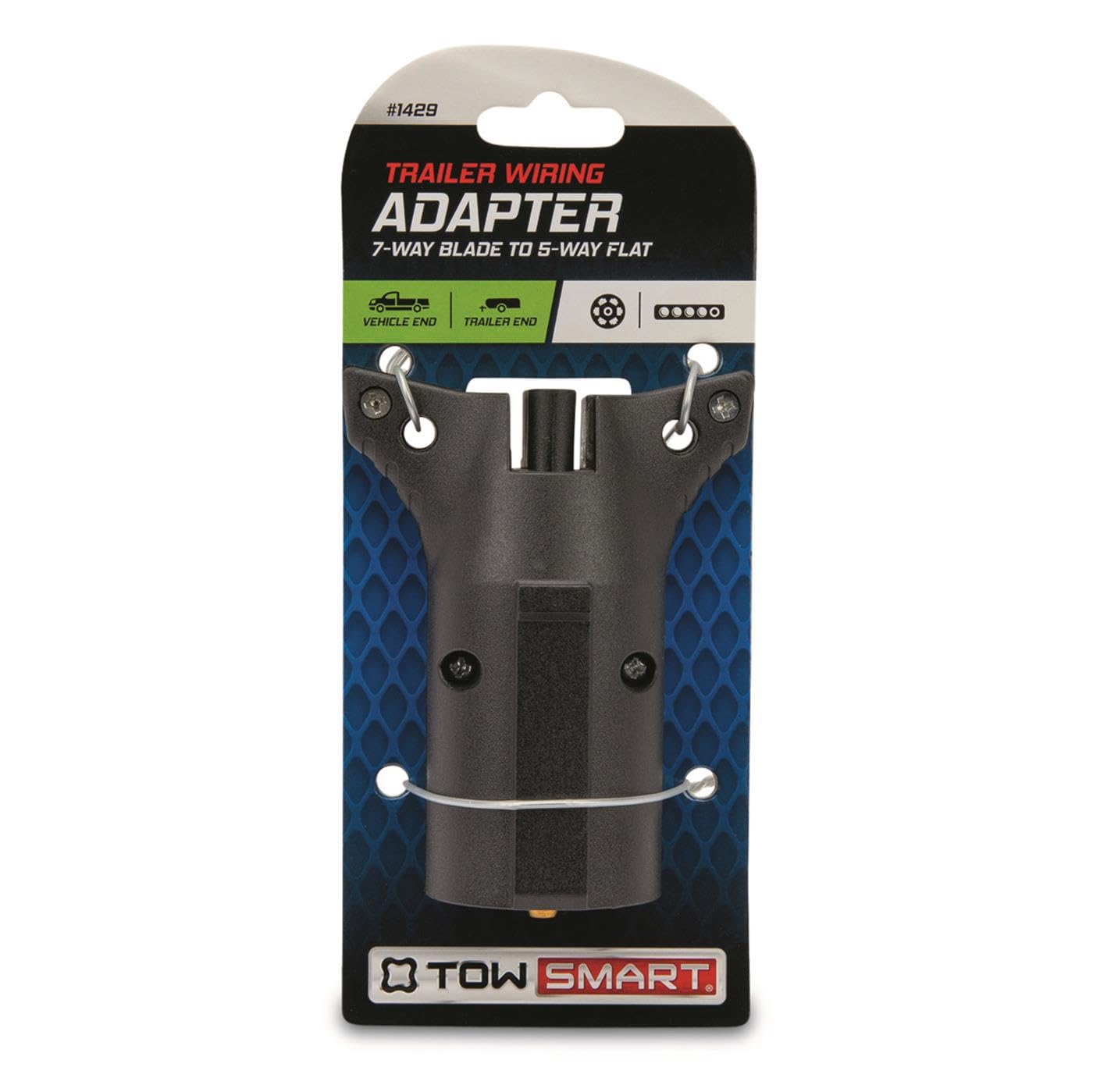 7-Way Blade to TOWSMART 5-Way Flat Trailer Light Wiring Adapter