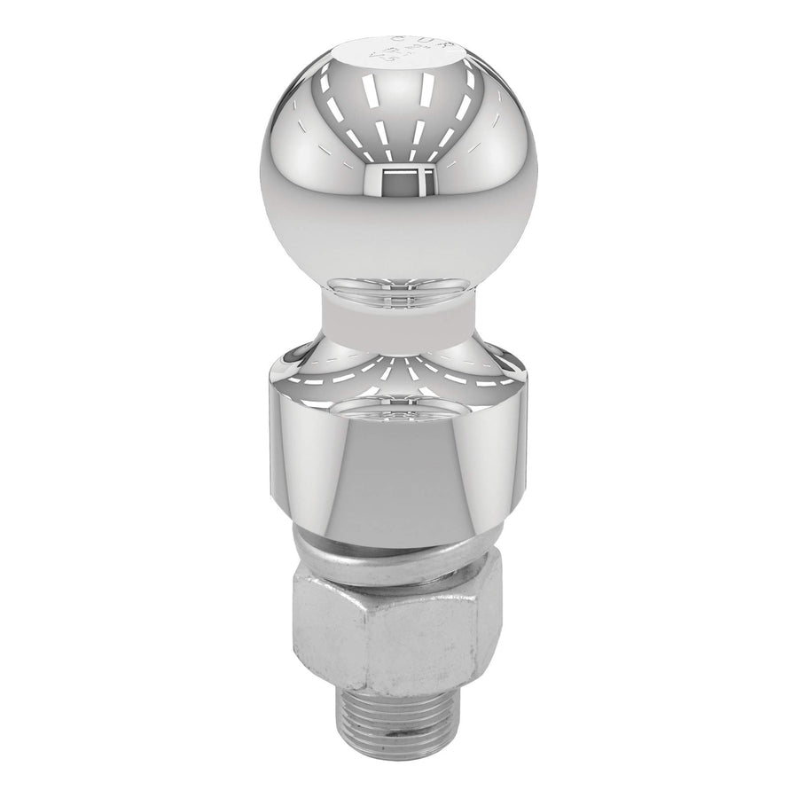 CURT Chrome Trailer Hitch Ball 40033, 6,000 lbs, 1-Inch Rise, 2-Inch Diameter, 1 x 2-1/8-Inch Shank