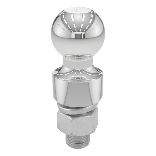CURT Chrome Trailer Hitch Ball 40033, 6,000 lbs, 1-Inch Rise, 2-Inch Diameter, 1 x 2-1/8-Inch Shank