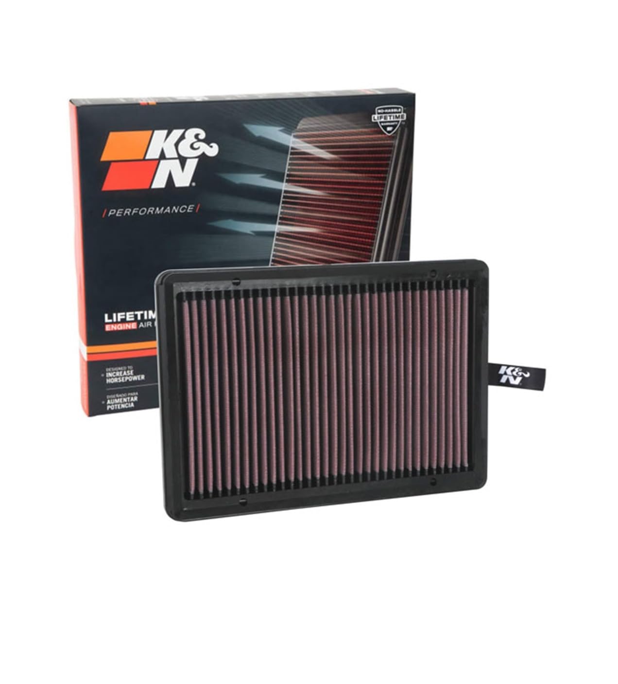 High-Flow K&N Original Lifetime Engine Air Filter: Increase Power: Premium, Washable: Compatible with 2015-2020 Hyundai/KIA: Sonata, Cadenza, K5, K7, Optima, 33-5026