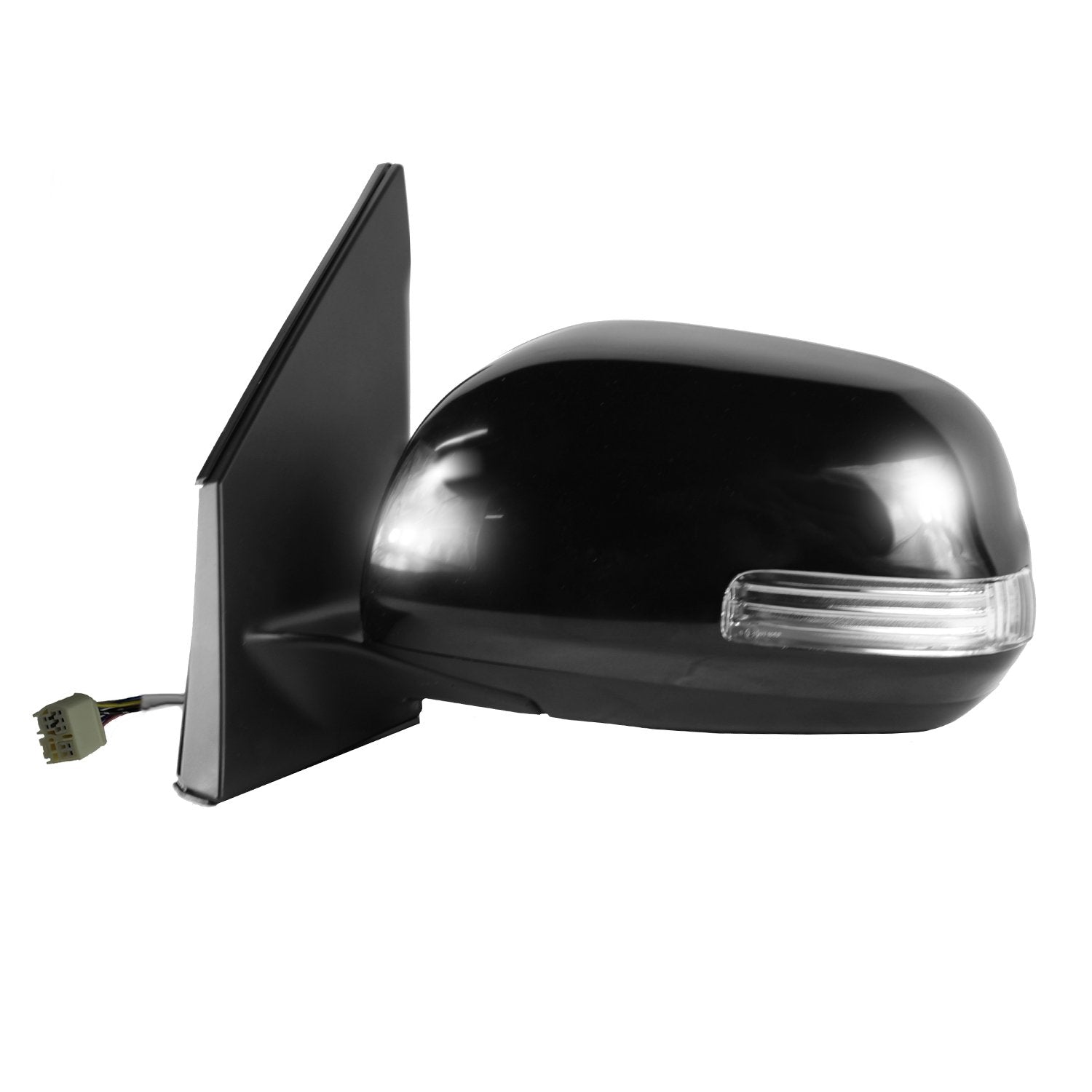 Mirror Driver Side for Toyota RAV4, US Built, Textured Black w/PTM Cover, w/Turn Signal, Heated Power, Foldaway