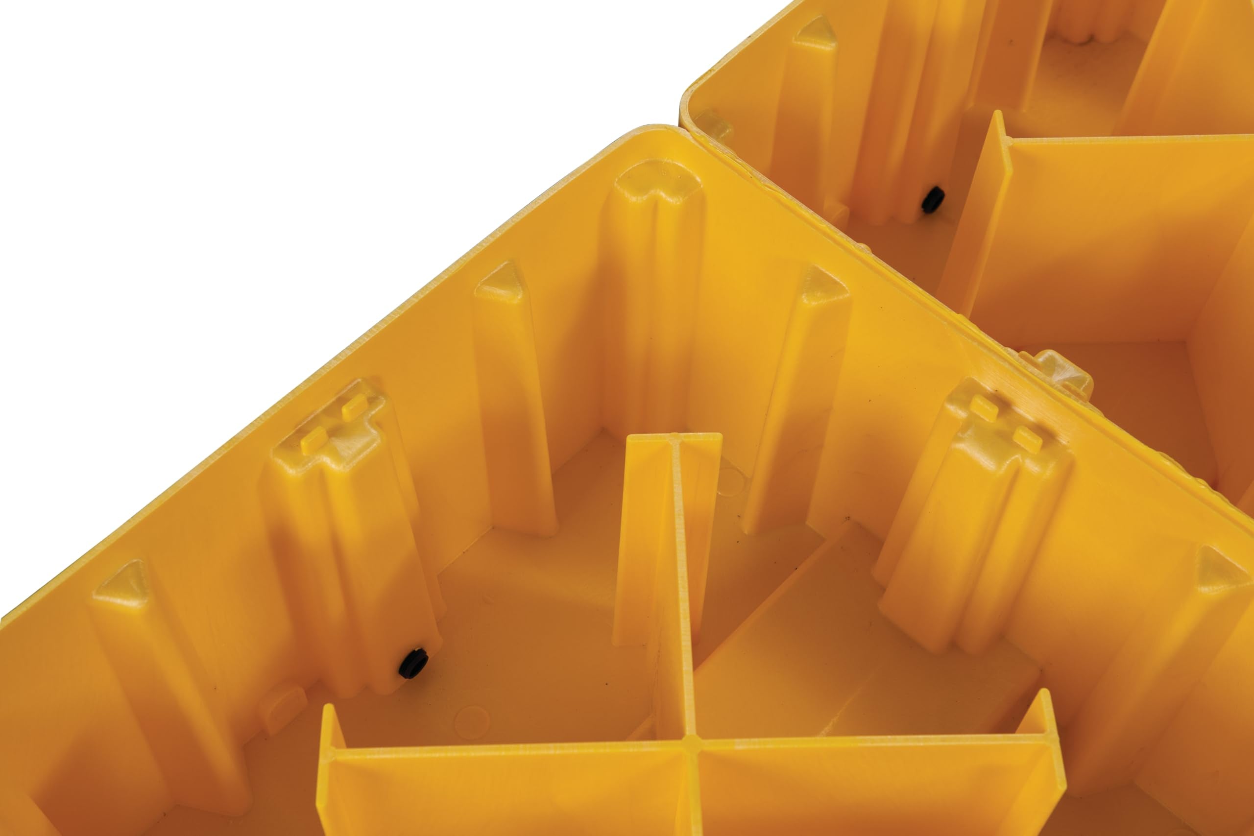 High Capacity Eagle 4 Drum Spill Containment Pallet with Drain and Forklift Pockets, 52.5"x51"x13.75", 132 Gallon Sump, 8,000 lbs. Load Capacity Secondary Containment Pallet, Made in USA, Yellow, 1640