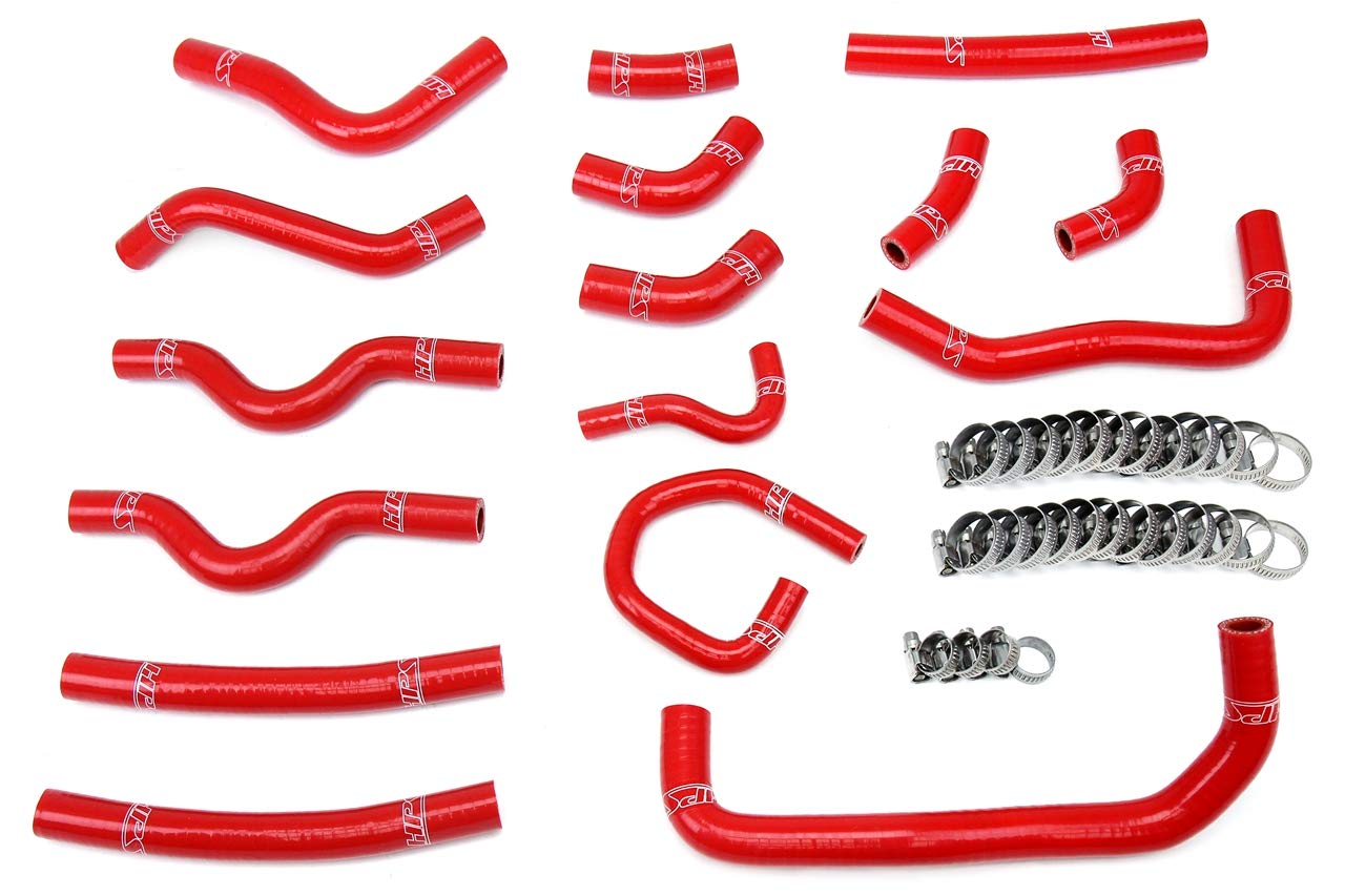 HPS Silicone Heater Hose Kit Red Coolant OEM Replacement Compatible for 1998-2002 Lexus LX470 Toyota Land Cruiser 4.7L V8, 57-1913-RED