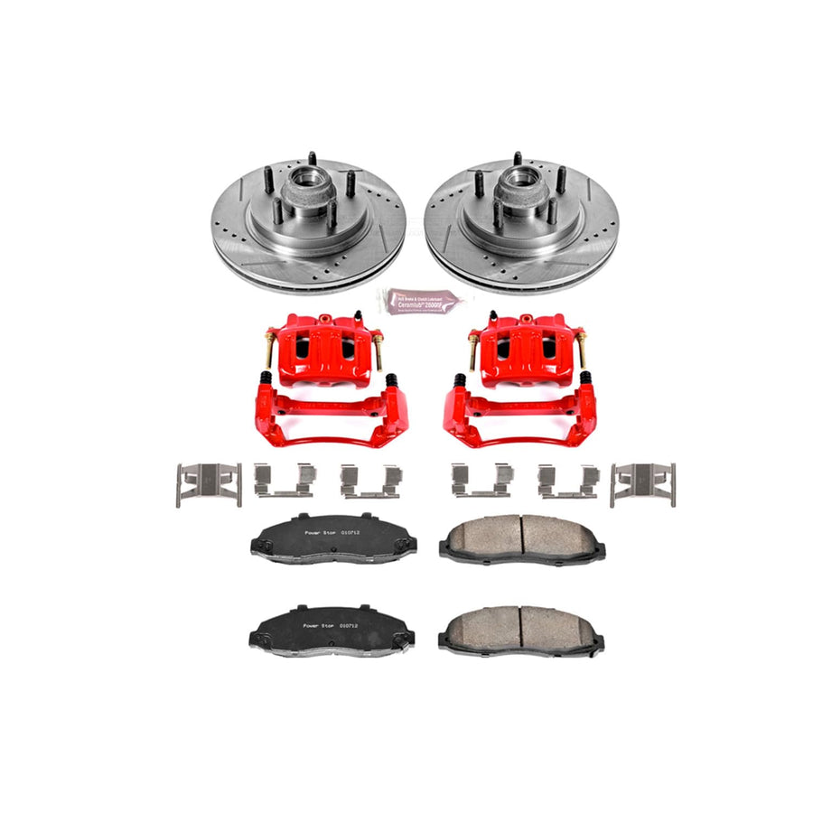 1-Click Performance Brake Kit Power Stop (KC1914A) with Calipers For Ford F-150 2000-2003, Ford F-150 Heritage 2004, Lincoln Blackwood 2002 [Model Specific]
