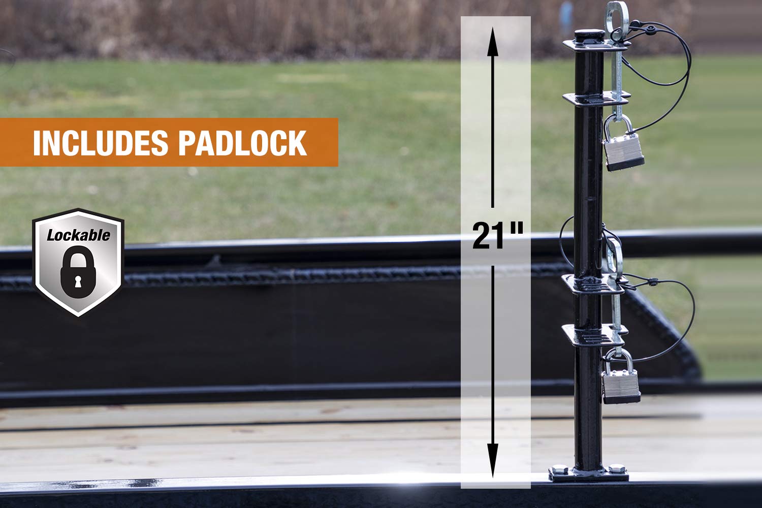 Buyers Products 2-Channel Landscape Trimmer Edger Locking Rack for Commercial Trailers & Trucks Holds 2 Yard Lawn Weed Whackers, Made in The USA, Lawn Care Equipment, Landscape Tools