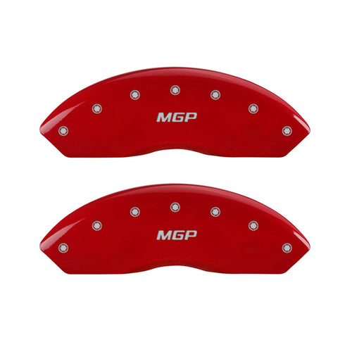 Brake Caliper Covers MGP - Compatible with 2014-2024 Infiniti QX80, 2011-13' QX56 (Requires 18"+ Wheels) - Powder-Coated Finish, 4 PCS Front and Rear (Red - MGP Engraving)