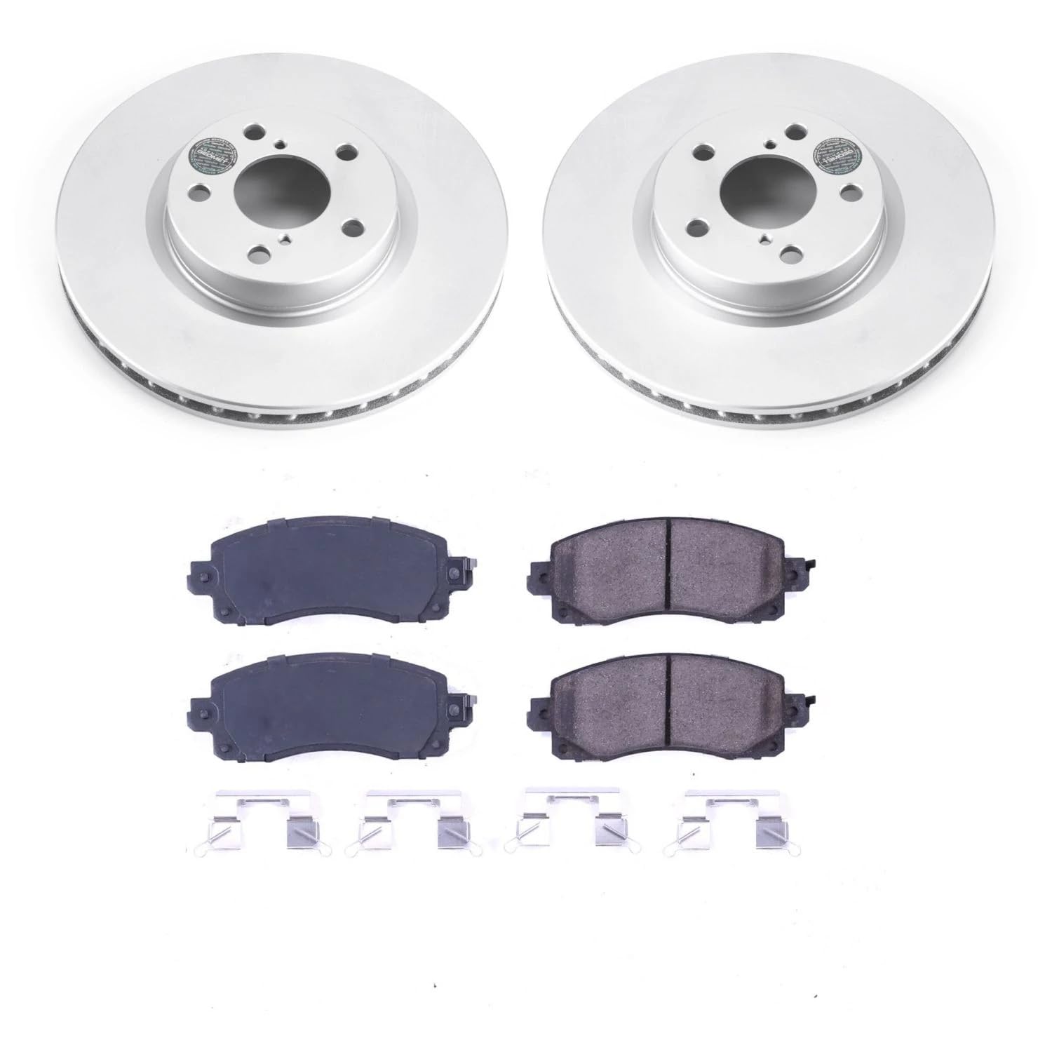 Z17 Power Stop CRK7891 Front Coated Rotor Brake Kit-Coated Rotors and Ceramic Brake Pads For Subaru Impreza 2017-2022 [Model Specific]