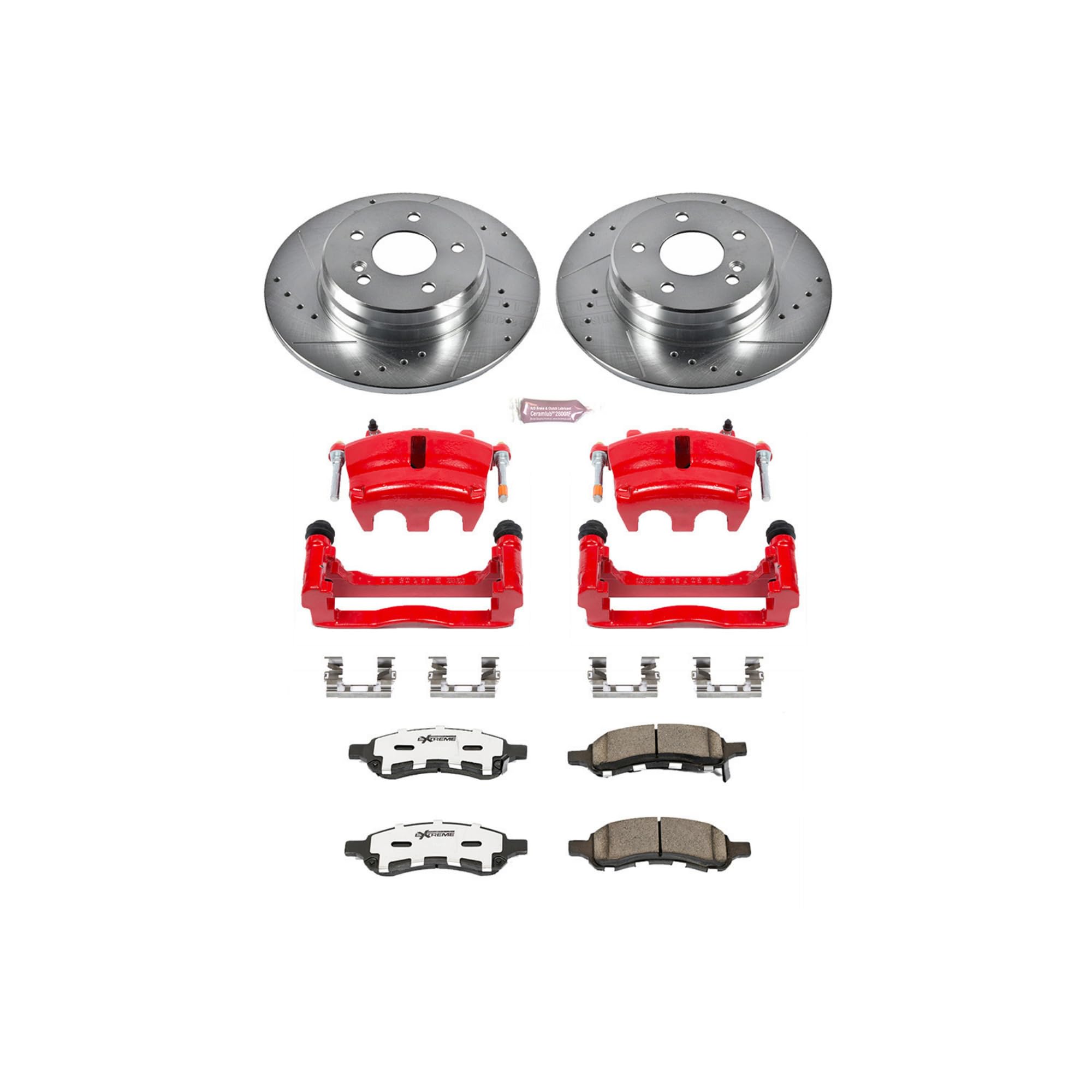 Power Stop Front KC2084B-26 Z26 Street Warrior Brake Kit Buick Chevrolet GMC Isuzu For Buick Rainier, Chevrolet Trailblazer, GMC Envoy, Isuzu Ascender [Model Specific]