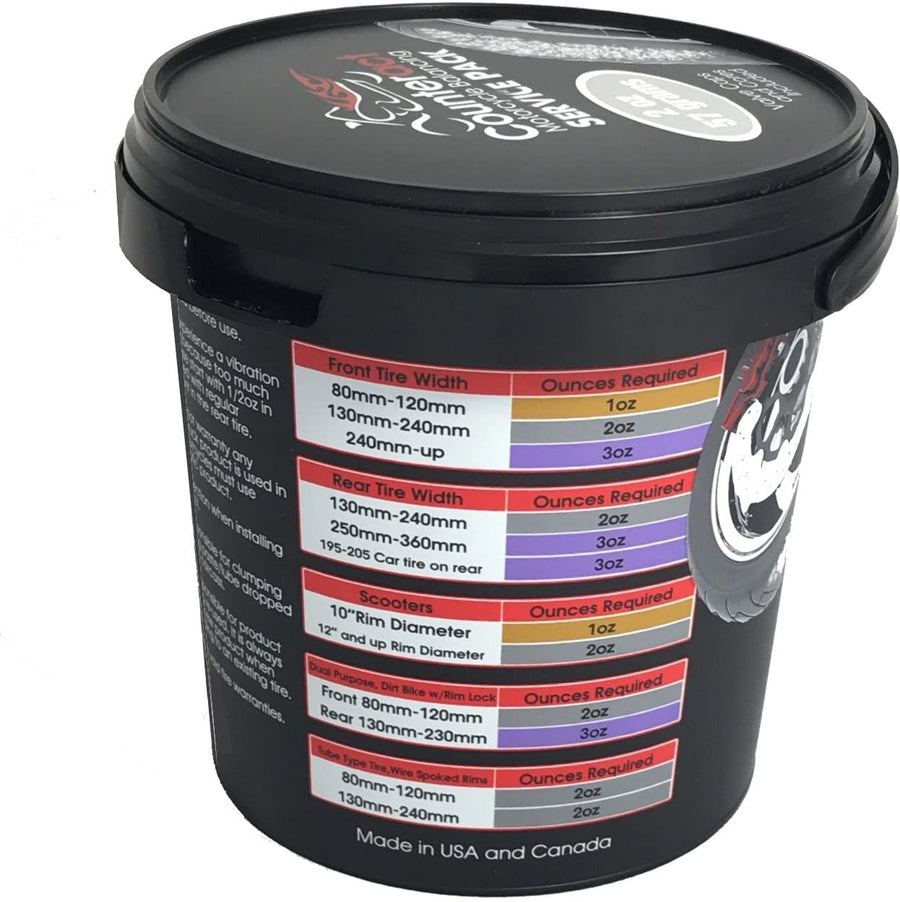 Counteract Motorcycle Tire/Wheel Balancing Bead Bulk Shop Service Pack Bucket MKSP1 - (20) 1oz Pre-Measured Bead Bags, (20) Vortex Valve Caps and Cores