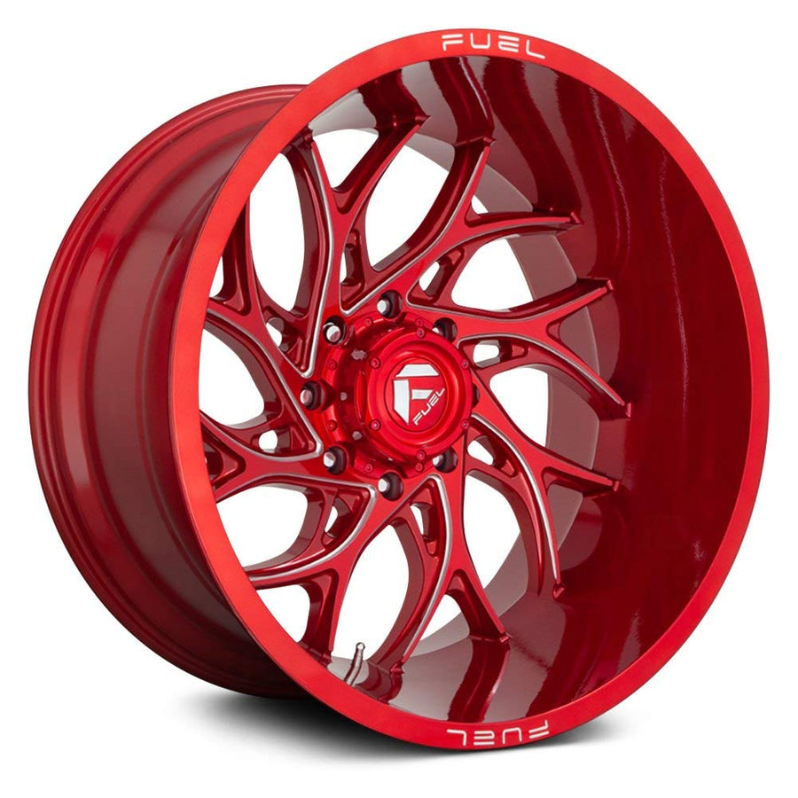24x14 D742 RUNNER, Bolt Pattern: 8x180/, Offset: -75, CANDY RED MILLED, set of 1
