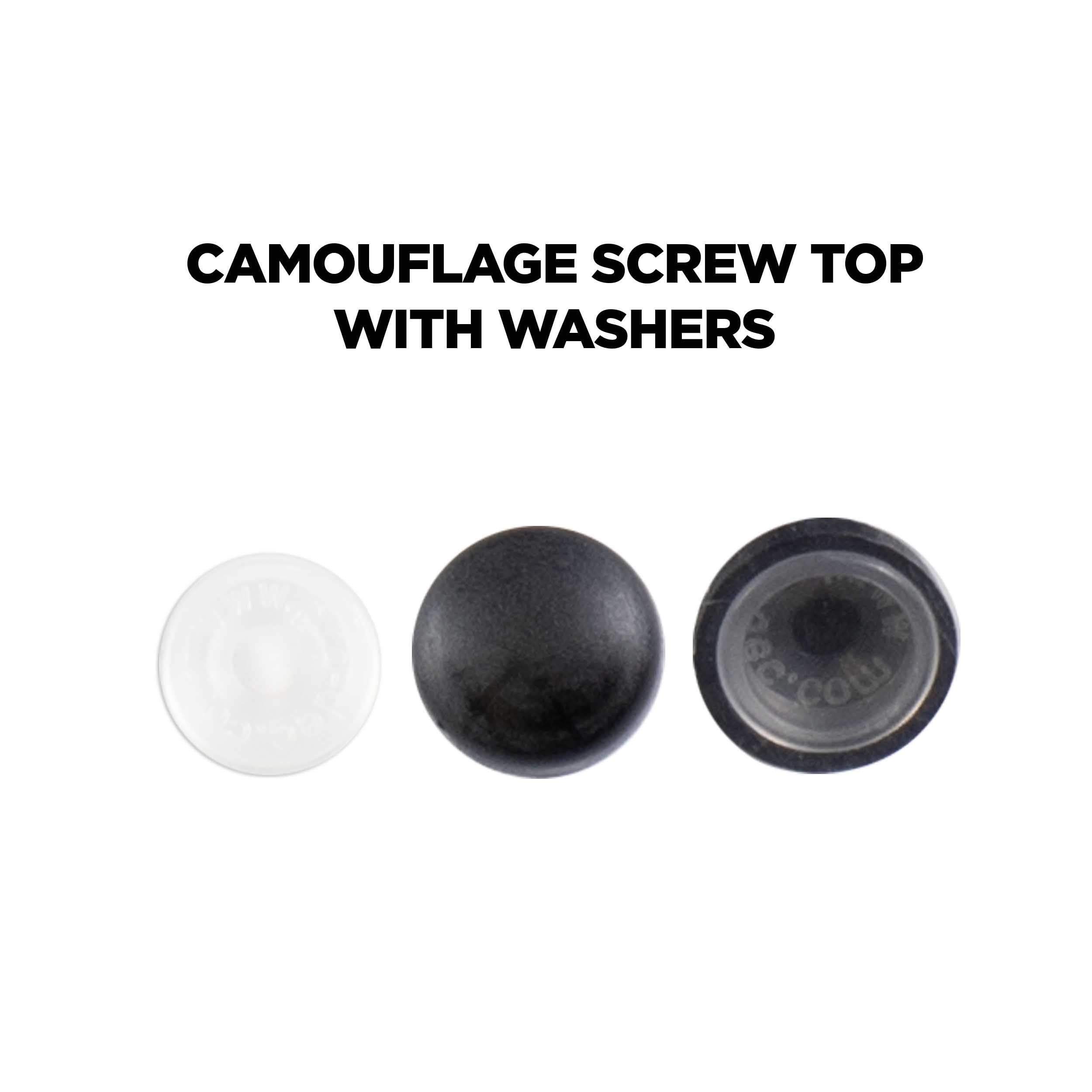 Black Camo Install Bay CSC Screw Caps, 100-Pack