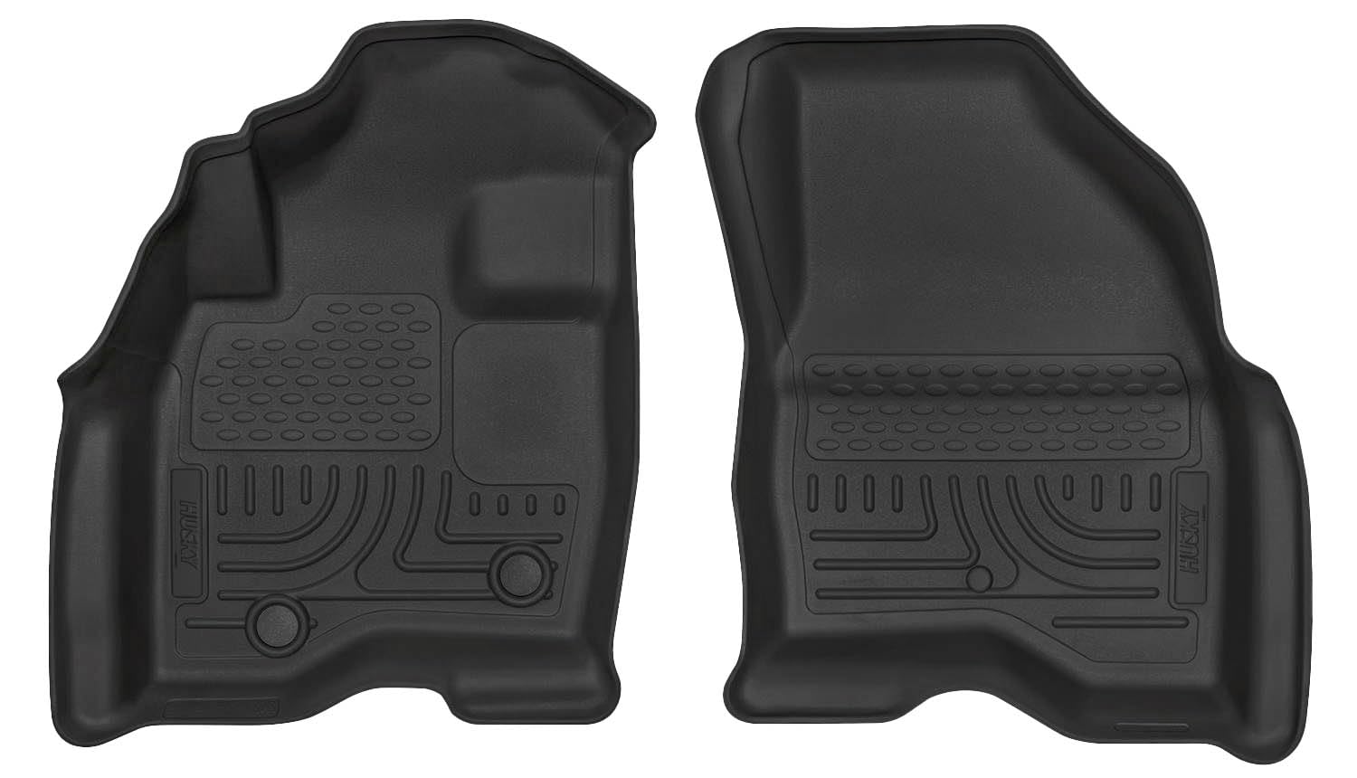 Weatherbeater Husky Liners Floor Mats | Fits 2015-2019 Ford Explorer | Front Row, 2-pc Black - 13761