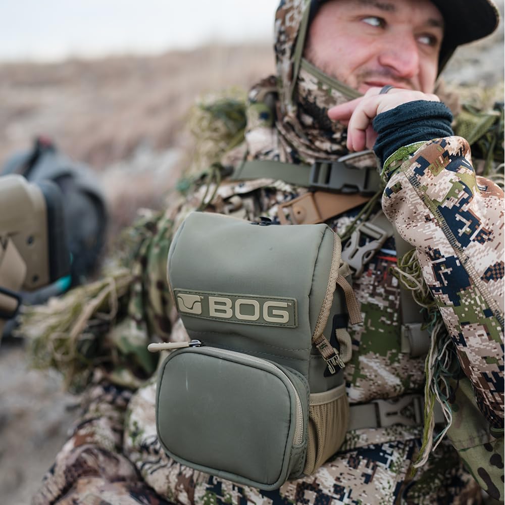 BOG Bino Harness Vigilant Bag with YKK Zippers, Adjustable and Detachable Padded Harness, and Rangefinder Pocket for Hunting, Bow Hunting, Gun Hunting