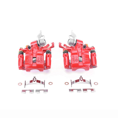 Power Stop S2088 Rear Pair of High-Temp Red Powder Coated Calipers For Honda Accord 1998-2002 [Model Specific]