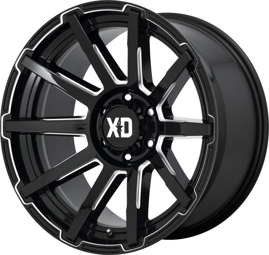 XD Wheels Xd847 Gloss Black Milled Wheel Outbreak with Alloy Steel (22 x 10. inches /8 x 124 mm, -18 mm Offset)