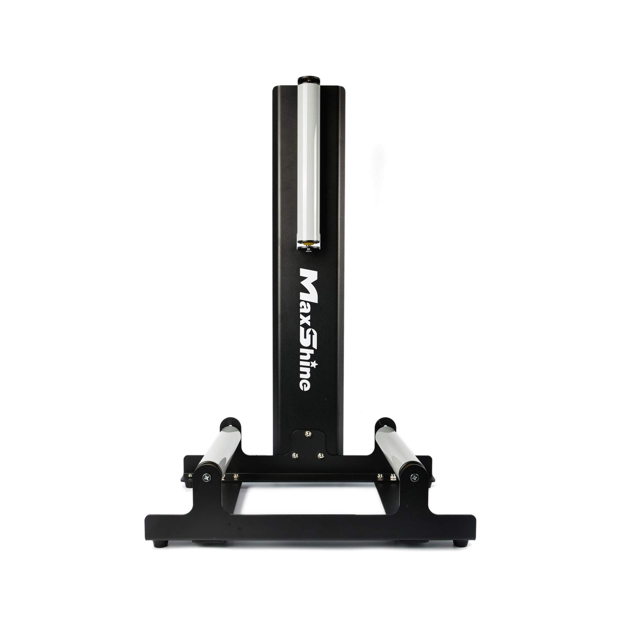 Maxshine Wheel Detailing Rim Rolling Stand (WS01) - 23”L x 14”W x 36”H, 360° Tire & Rim Detailing, Ceramic Coating, Tire Shine, Wheel Wash & Roller Stand - Black