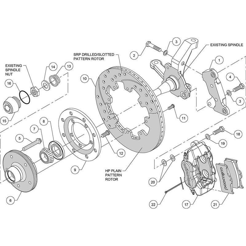 12.19" FDLI Front Kit, Drilled, Red