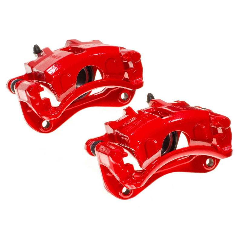 Power Stop S15186 Front Pair of High-Temp Red Powder Coated Calipers