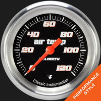 Velocity Classic Instruments Black 2 5/8" Outside Air Temperature Gauge Full Sweep VS399BAPF