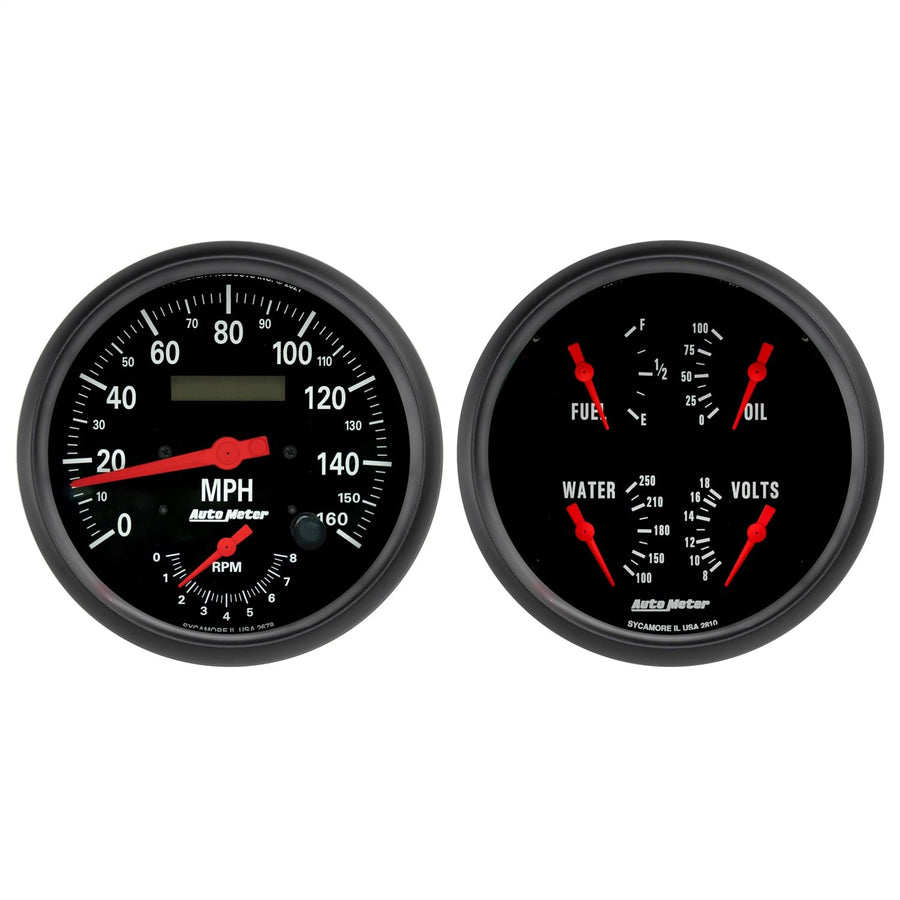 Auto Meter Gauge Kit 2602, 2 Pc., Tach/Speedo & Quad, 5", Z-Series