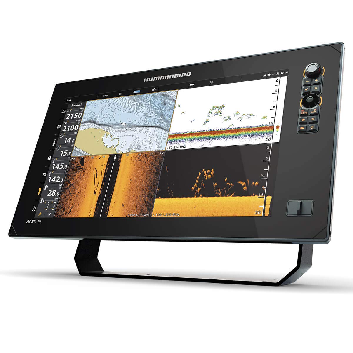 Humminbird APEX GPS 19 Fish Finder with Transducer, MEGA Side Imaging+ & HD Touchscreen