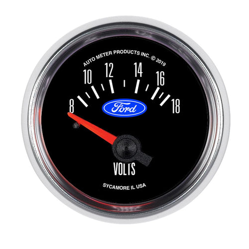 AUTO METER Gauge, AUTO METER 2 1/16", 18V, Elec, Ford Racing (880823)