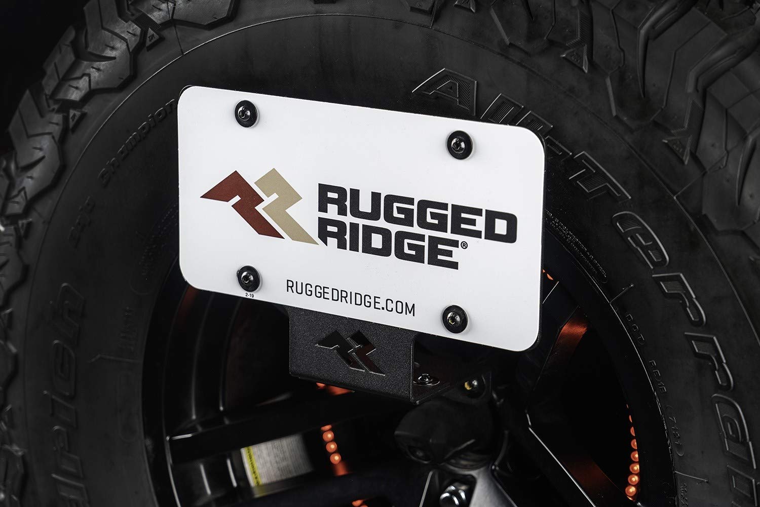 Rugged Ridge License Plate Relocation | Adjustable Black, Sturdy Steel, Satin | 11585.25 | Fits 2018-2025 Jeep Wrangler JL
