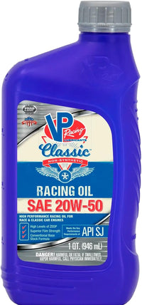 Classic VP Racing Non Synthetic Racing Oil, Quart SAE 20W-50 - (1 Quart)