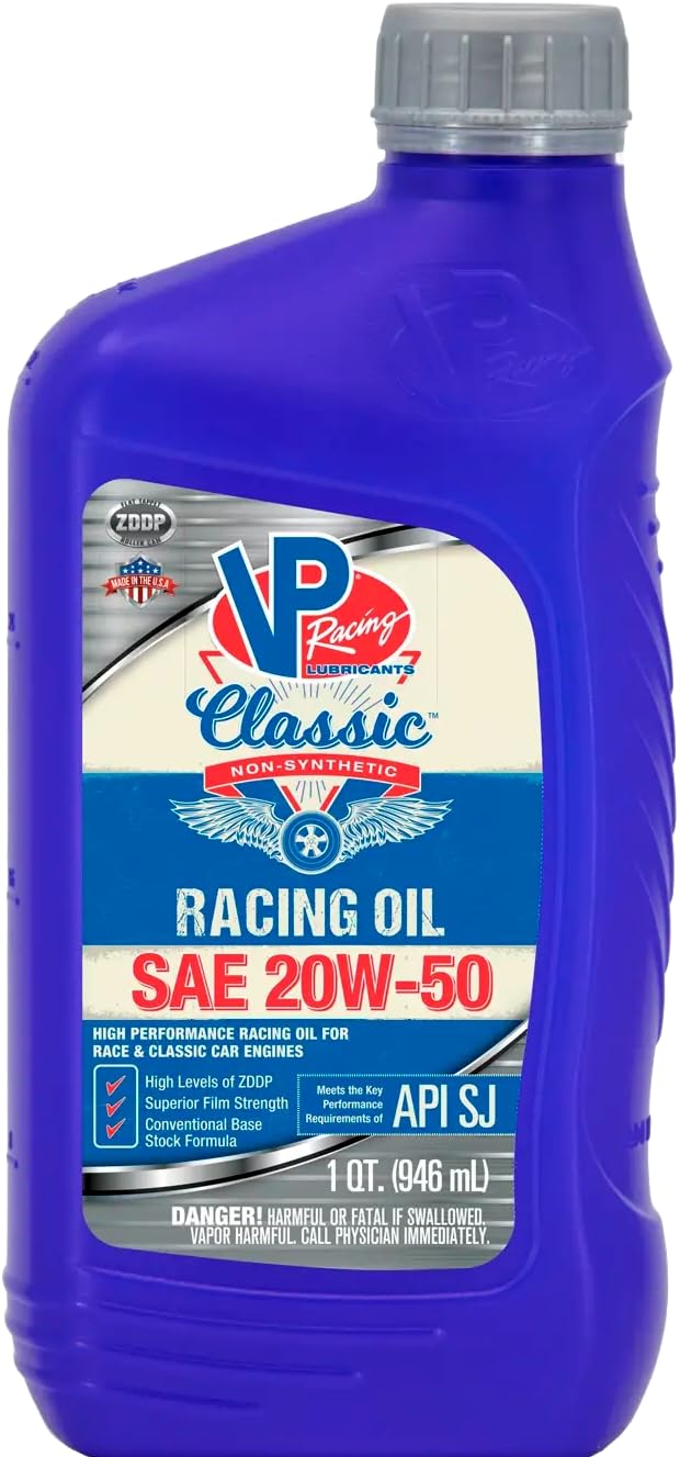 Classic VP Racing Non Synthetic Racing Oil, Quart SAE 20W-50 - (1 Quart)