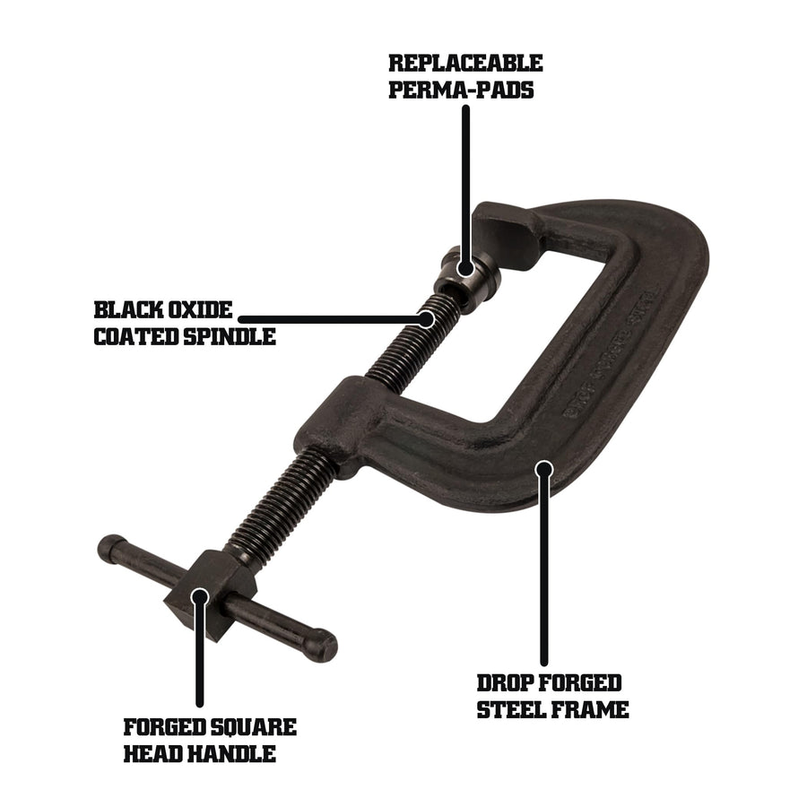 Brute Force Wilton C-Clamp, 5-3/4" Opening, 2-1/2" Throat, 11250 Lbs. Clamping Force (Model 106)