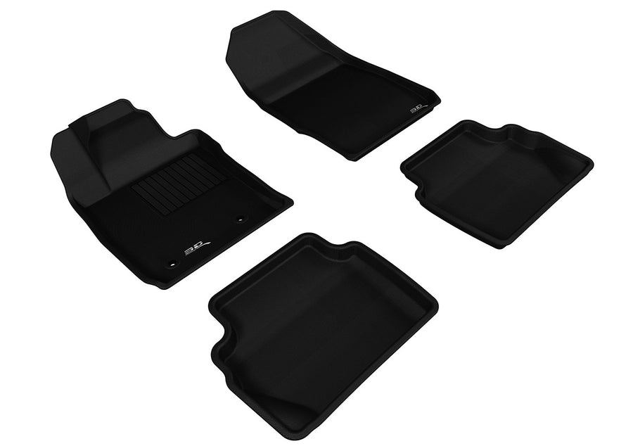 Kagu Floor Mat (Black) 3D MAXpider for 2011-2019 Ford Fiesta - 1ST Row 2ND Row