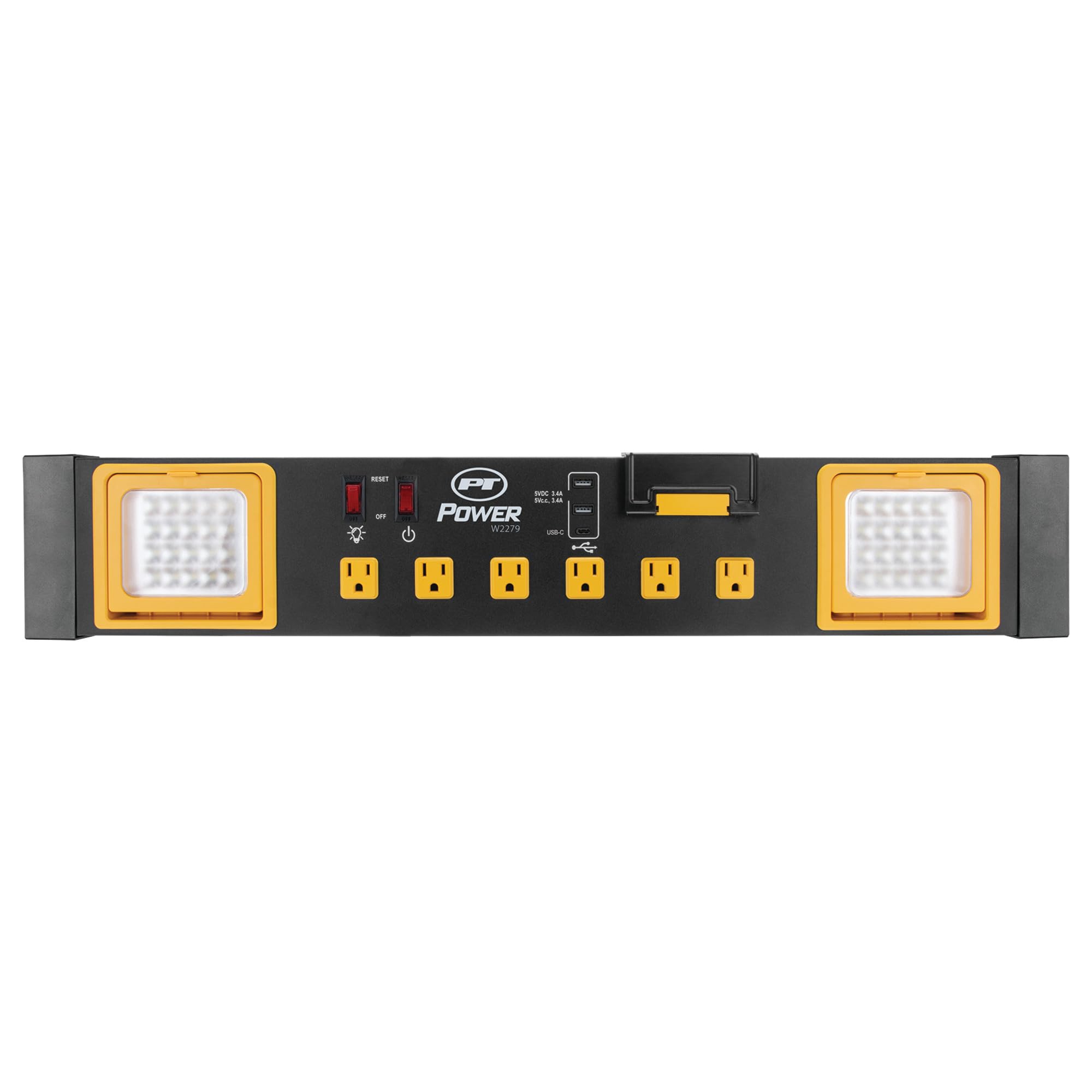 Power Station Performance Tool W2279 Commercial Grade with 6 Outlets, 2 USB Ports, Built-In Cradle, and LED Lights, Ideal for Workshops and Garages