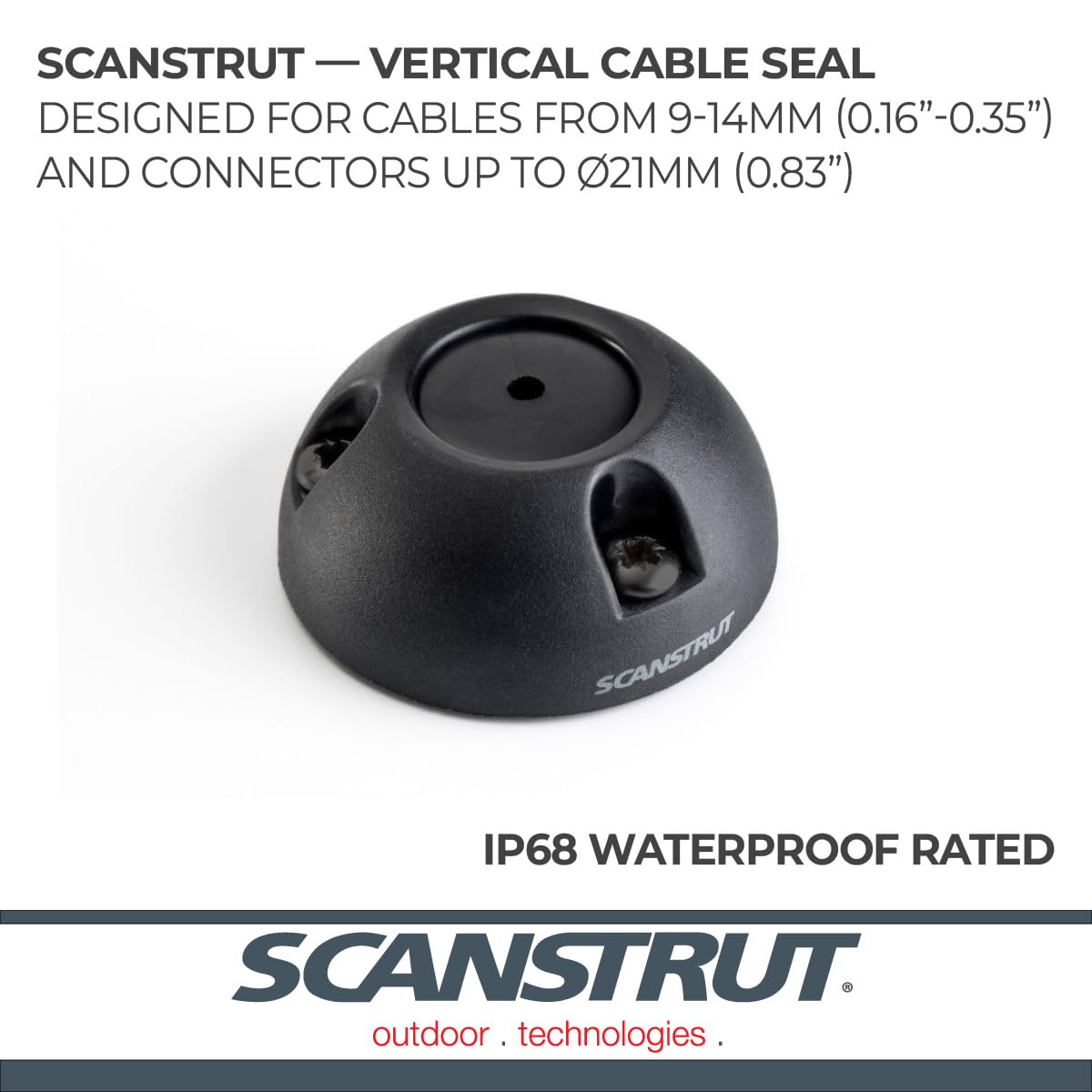 Scanstrut Cable Seal DS21B-P-BLK for Connectors Up to 21mm, Cables 9-14mm - Black