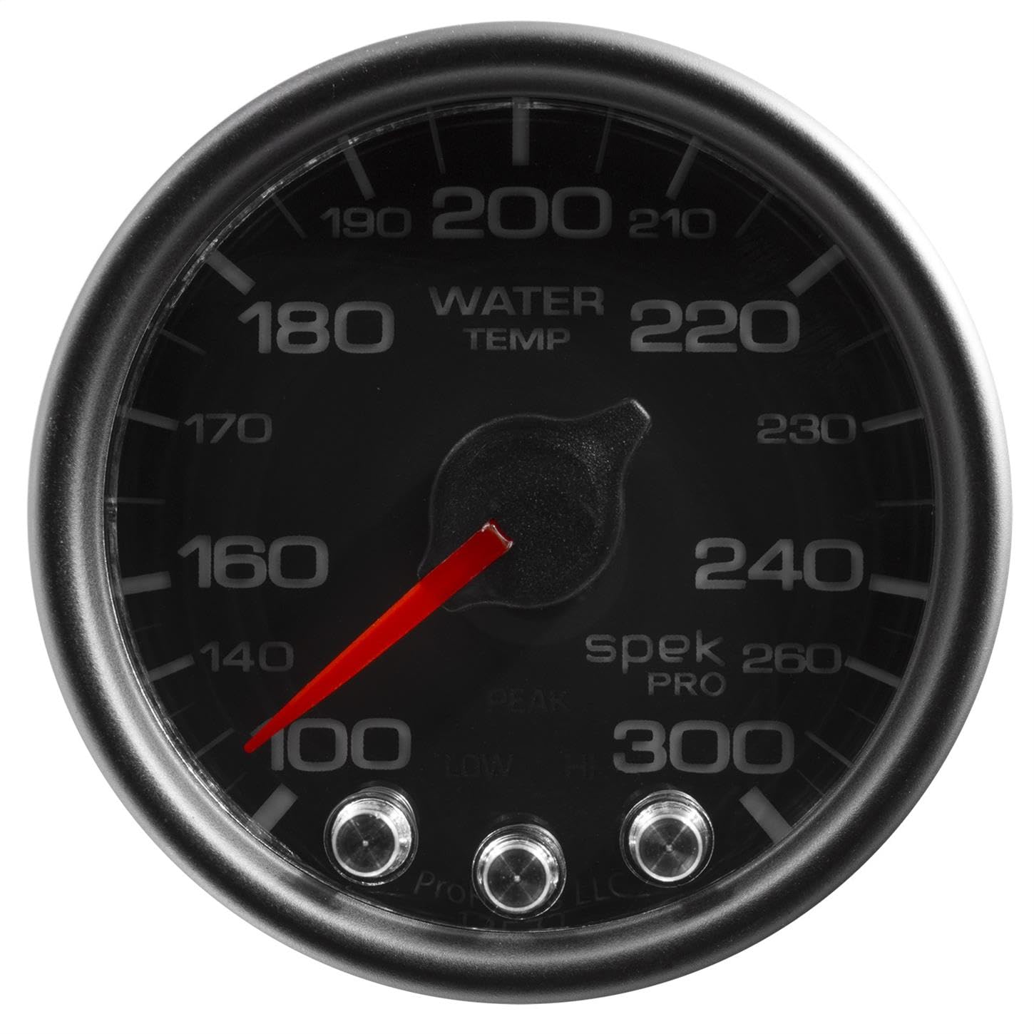 Gauge AUTO METER P34632 Water Temp (Spek-Pro 2 1/16", 300ºf, Stepper Motorwith Peak & Warn, Blk/Blk, Spek-Pro)