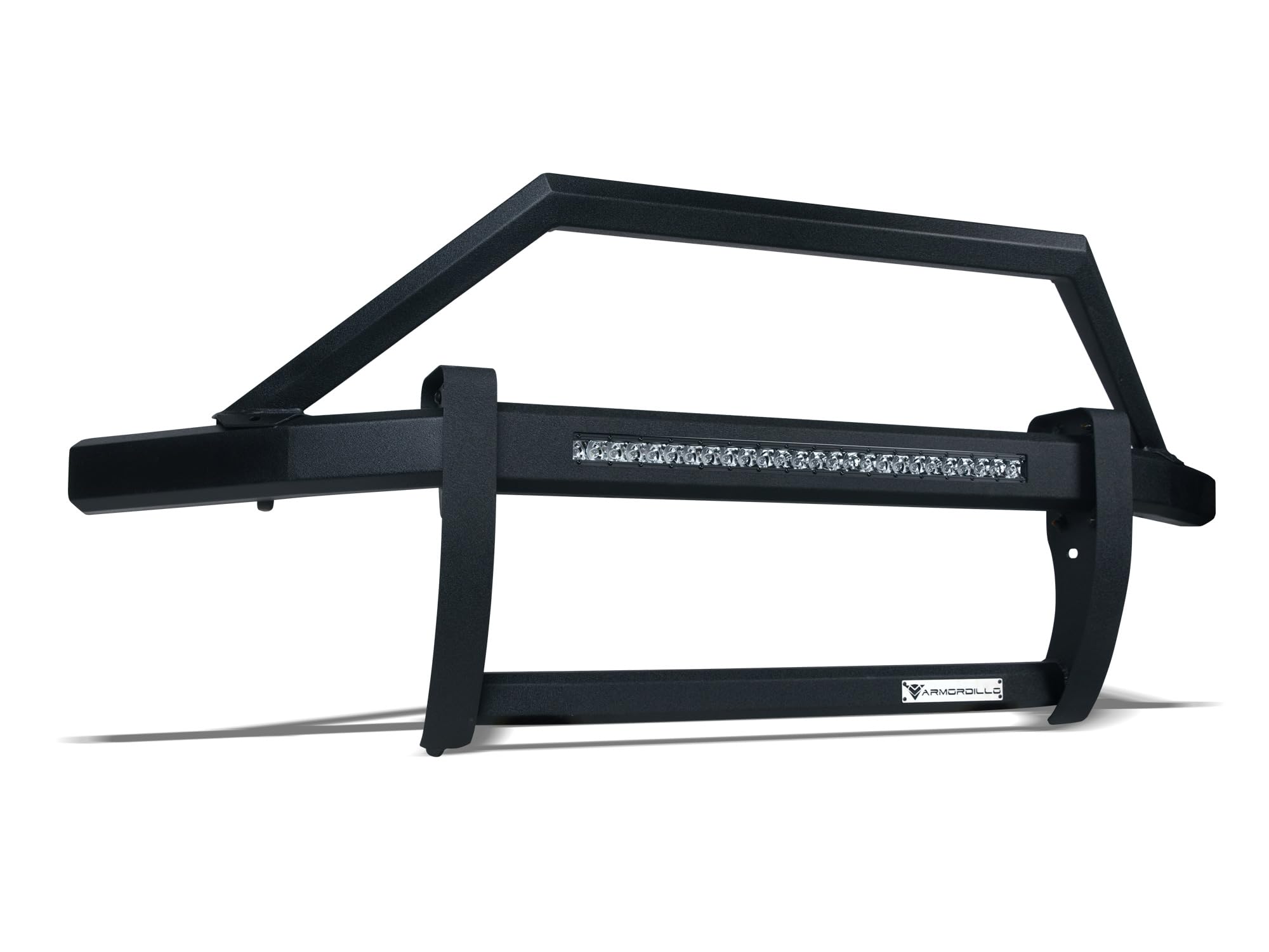 ARX LED Pre-Runner Guard Armordillo Compatible With 2014-2018 Chevy Silverado 1500/2019 LD|8734353|Textured Black|Pre-Runner Grille Guard|Bumper Guard|26" LED Light Bar