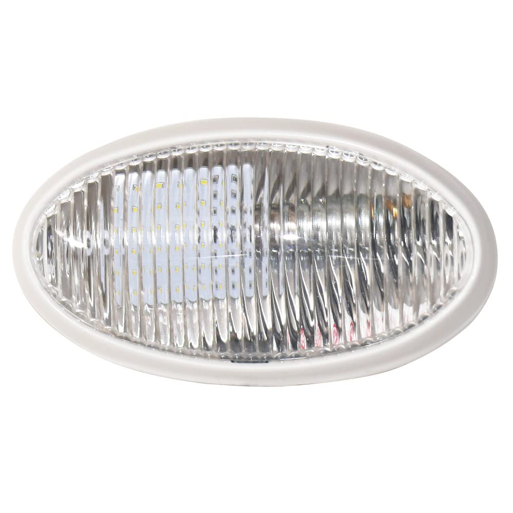 Incandescent Diamond Standard Surface Mount Porch Light, 12V, 6"x3/5"x2", 2 Wire Installation, Easy to Install, Oval Shape, Available in White (1 Pack) - DG71258VP
