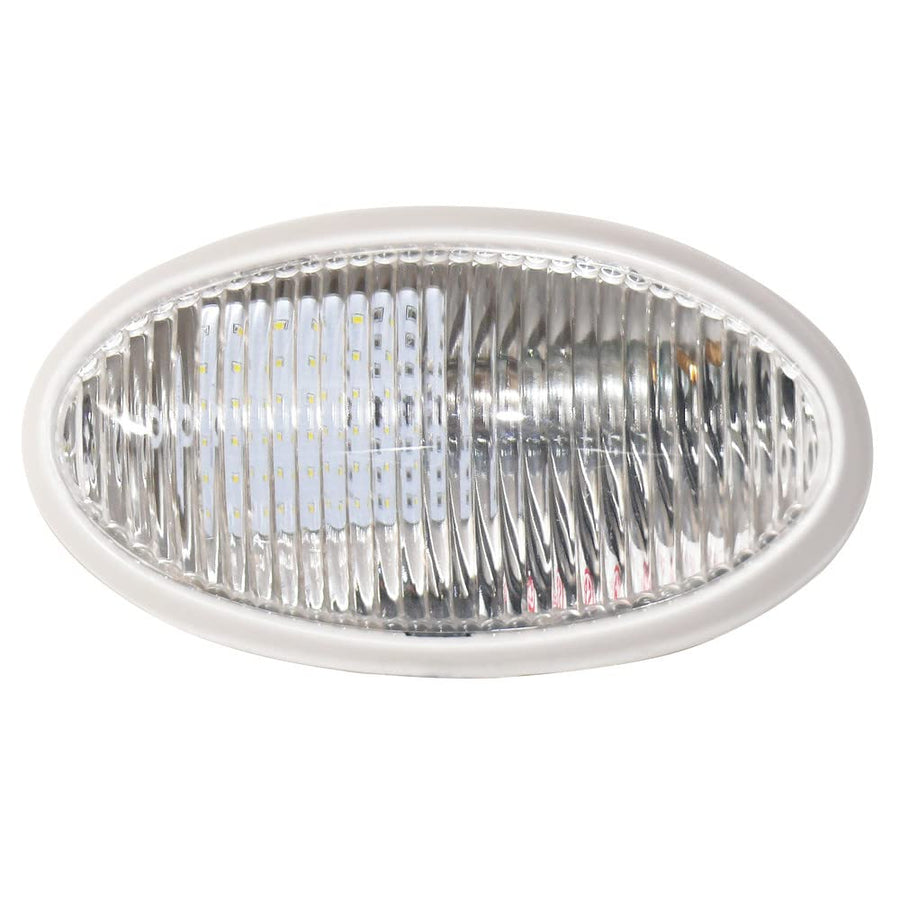 Incandescent Diamond Standard Surface Mount Porch Light, 12V, 6"x3/5"x2", 2 Wire Installation, Easy to Install, Oval Shape, Available in White (1 Pack) - DG71258VP