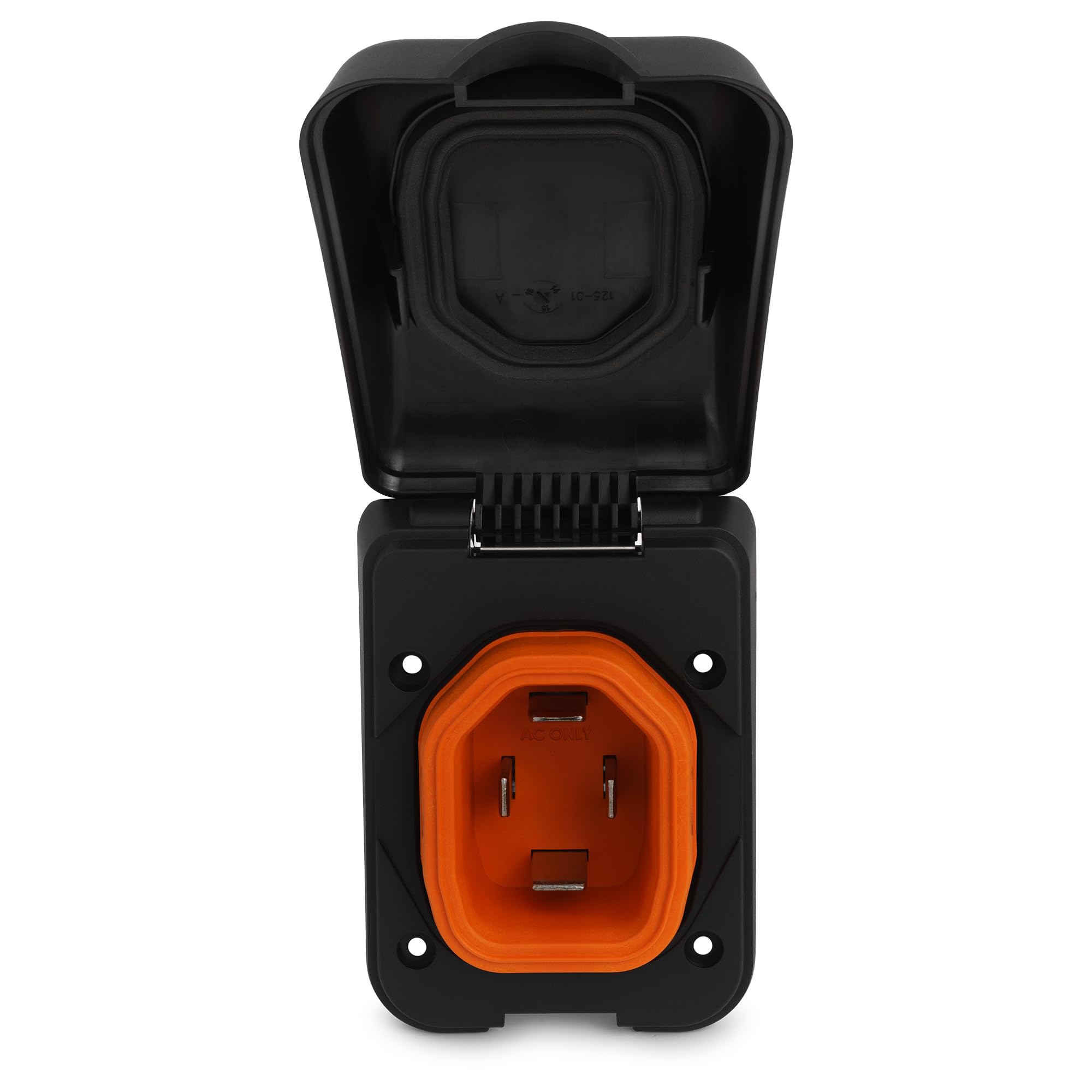 Non-Metallic SmartPlug BM50PB Inlet and Cover Assembly - 50 Amp, Black