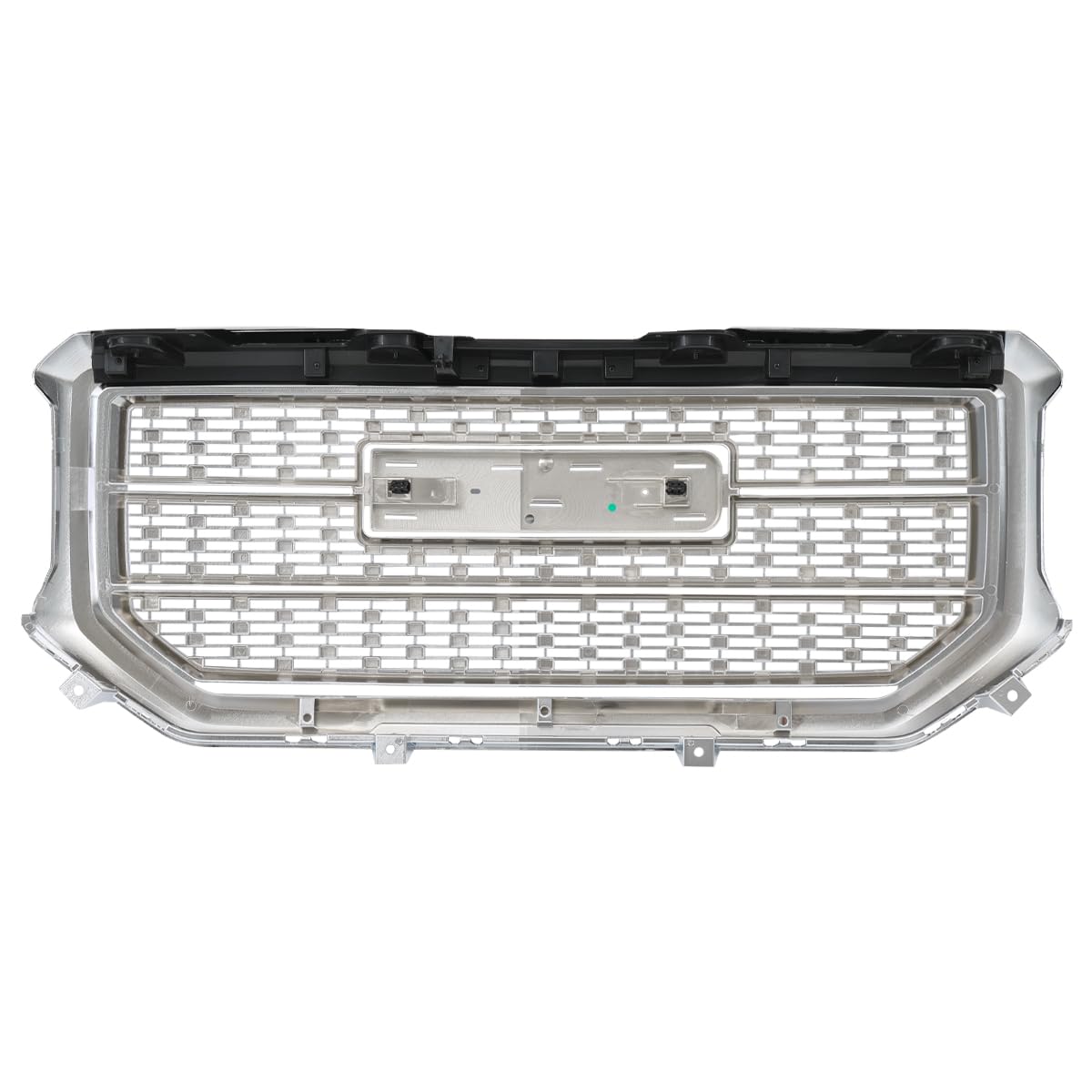 Chrome SPEC-D TUNING Denali Style Mesh Front Bumper Hood Grille Compatible with 2016-2018 GMC Sierra 1500 SLE SLT