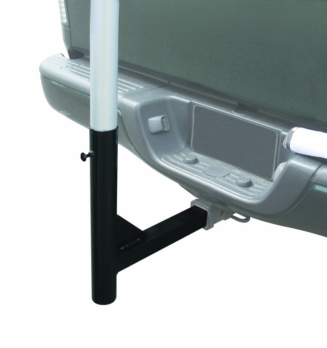 Camco Hitch Mount Camper/RV Flagpole Holder - Holds Flagpoles Up to 2.3” in Diameter & Fits Standard 2” Hitch Receivers - Powder-Coated Finish (51611)