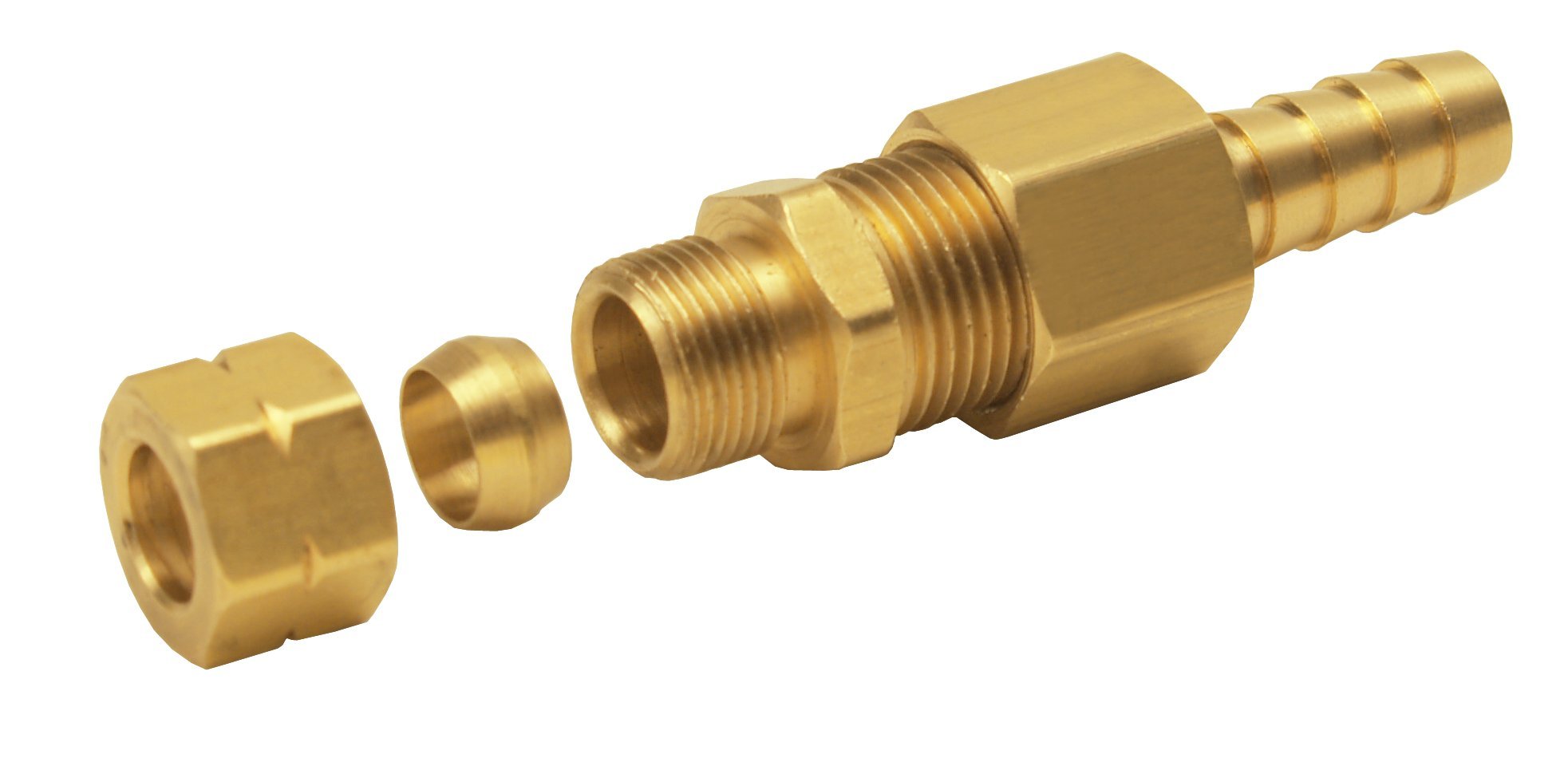 3/8" Cooler line Derale to 3/8" NPT Hose Barb Universal Transmission Line Fitting