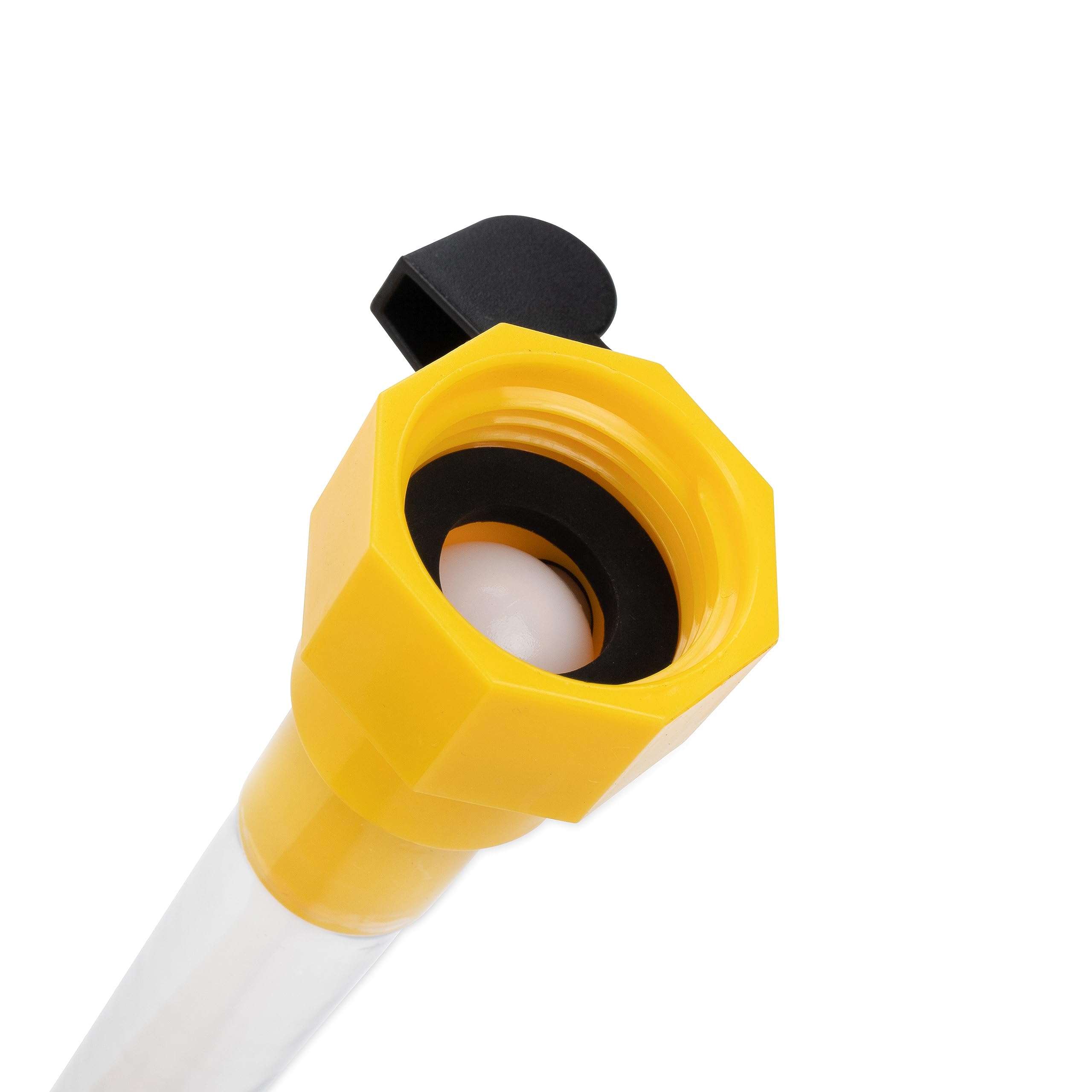 Camco 40004 Gravity Water Fill Adapter RV with Shut Off Valve and Clip - Allows for Quick Filling of Your RV's Gravity Water Fill - Adapter Fits Standard Drinking Water Hoses