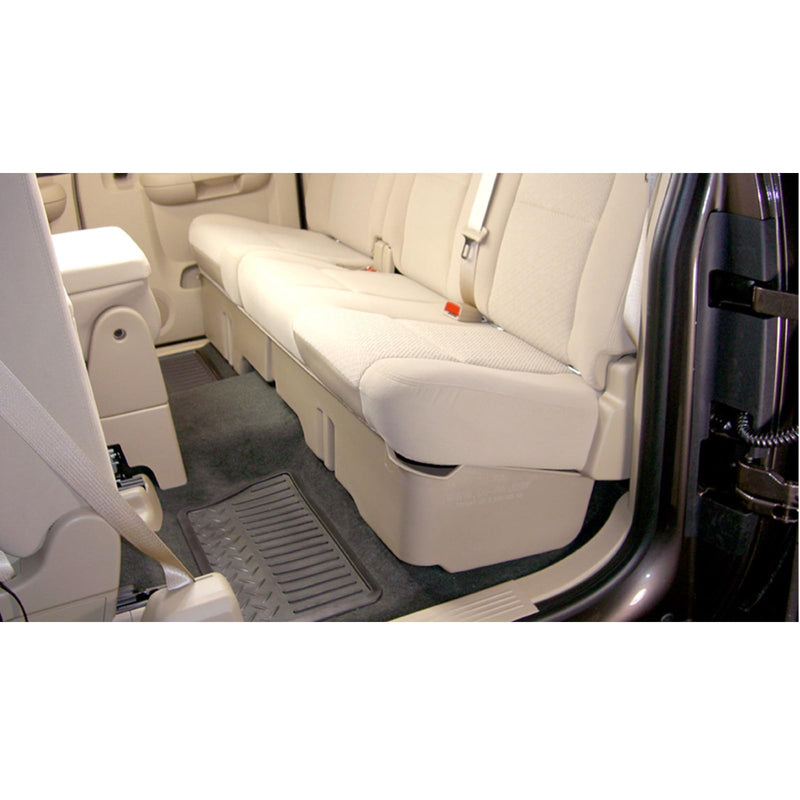 Under Seat Storage DuHa 10001 fits 1999-2007 Chevy Silverado/GMC Sierra 1500 2500 3500 Extended Cab Classic |Dark Grey Heavy-Duty Back Seat Organizer | Includes Dividers