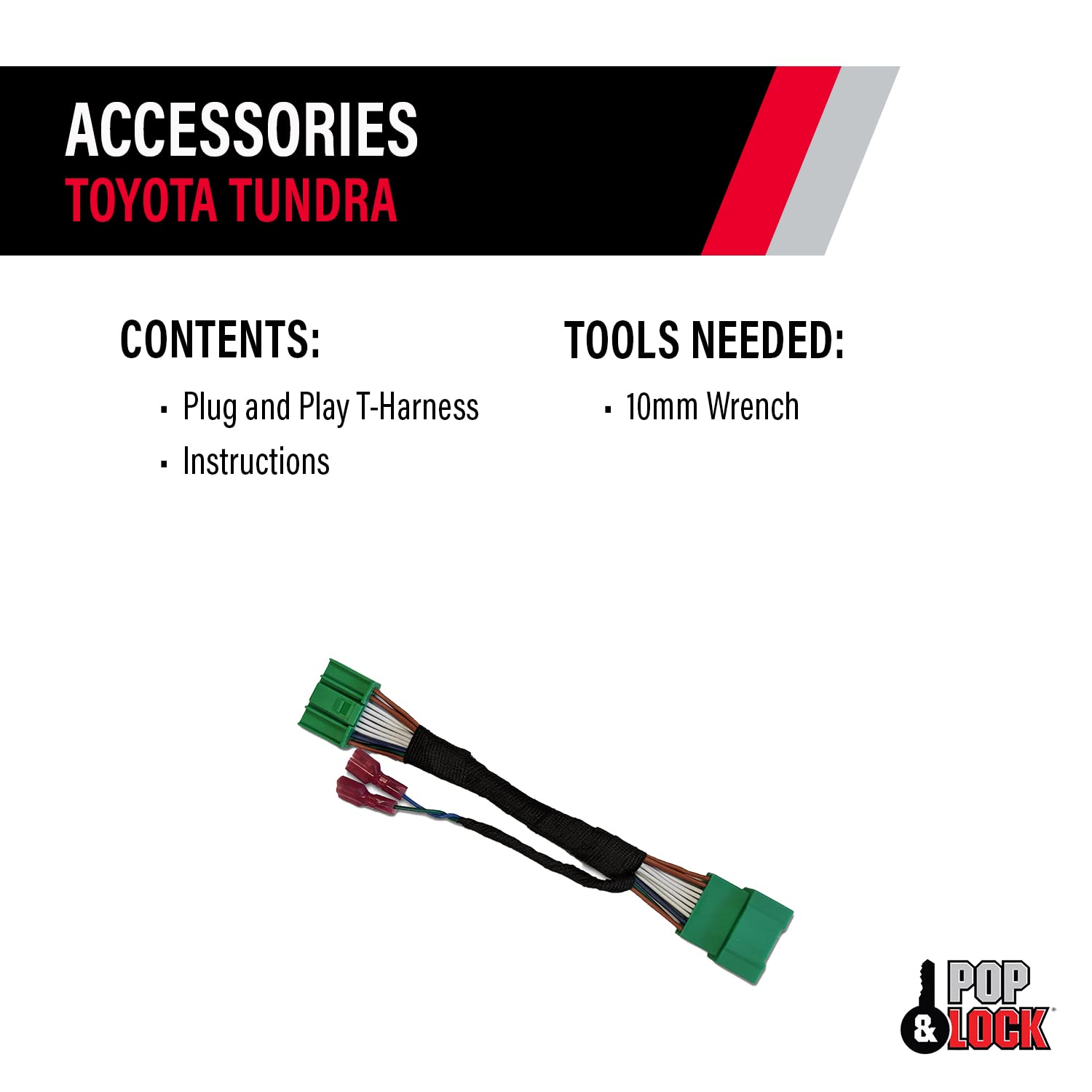 POP & LOCK POPNLOCK LLC - Plug and Play T-Harness for Toyota Tundra, Fits 2016 to 2021 Models (PL9547TUN)
