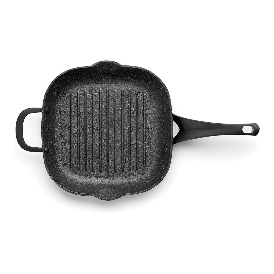 The Rock Starfrit 060903-004-0000 11" Cast Iron Grill Pan, Black