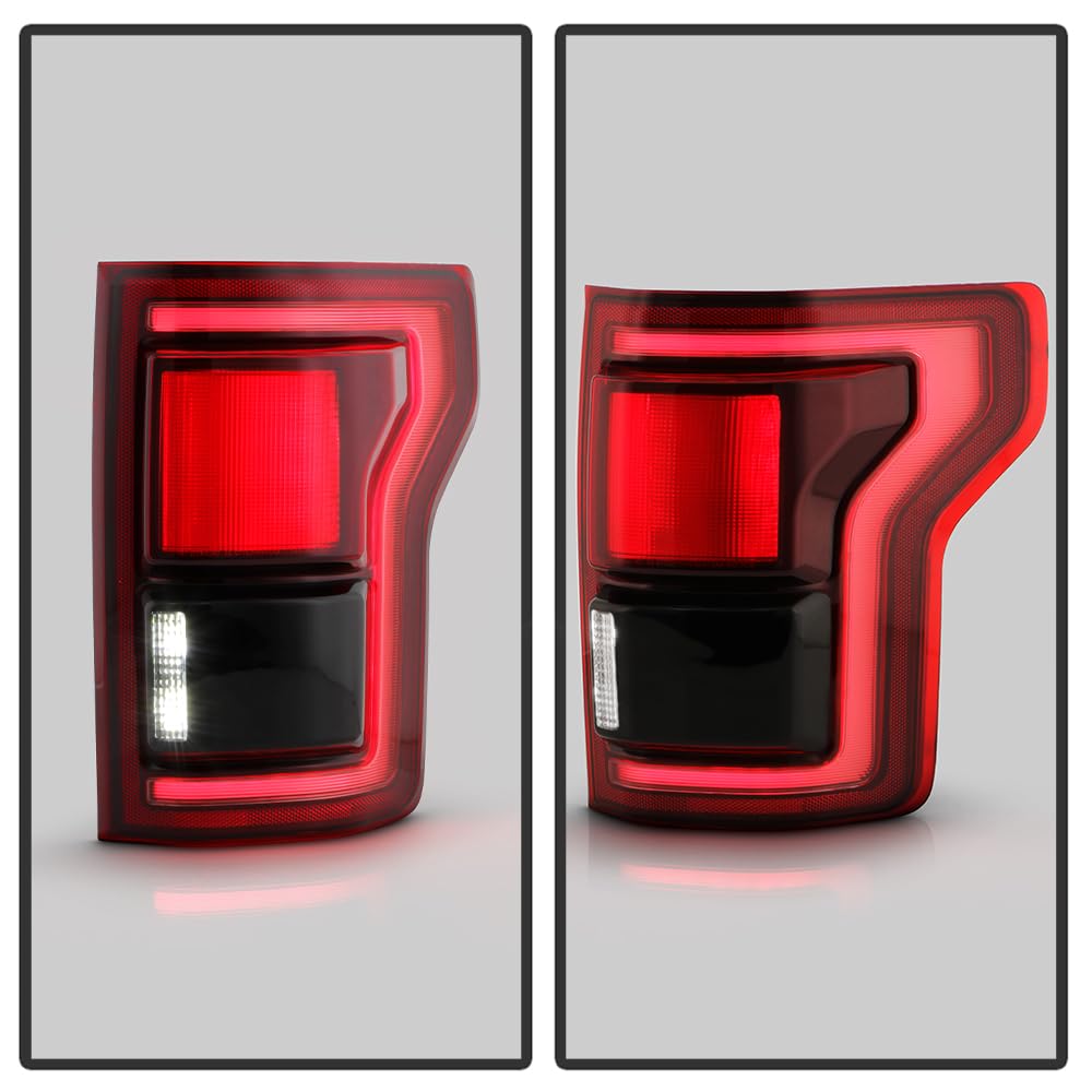 Ford F150 15-20 Halogen Fit (OE Plus Raptor BSD Style) LED Tail Lights - Red Smoke