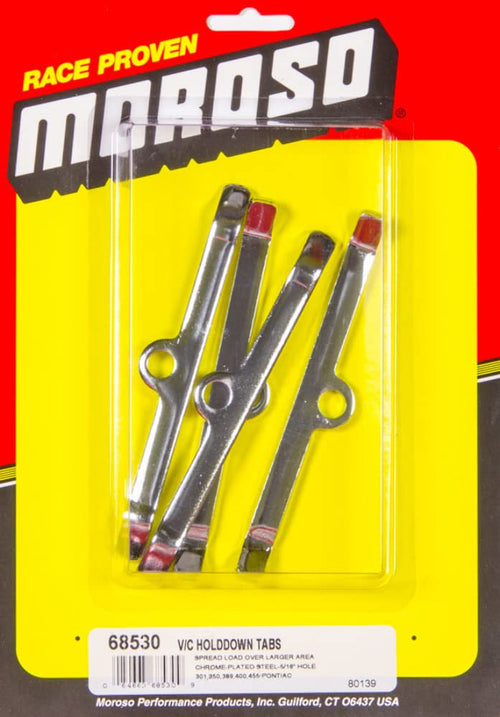 Chrome Moroso Valve Cover Hold-Down Tabs - Set of 4