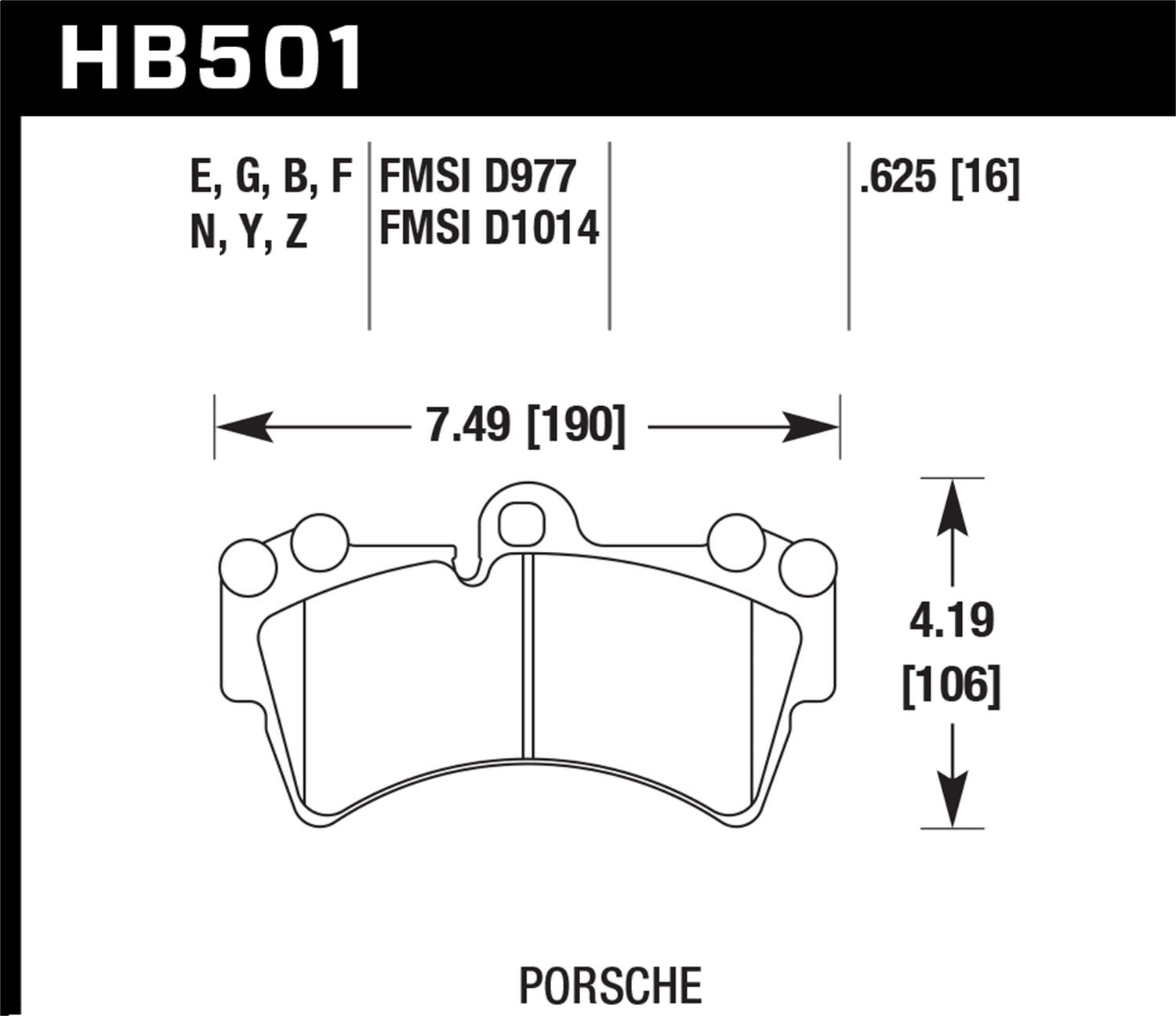 Hawk Performance Blue HB501E.625 9012 Motorsport Brake Pads