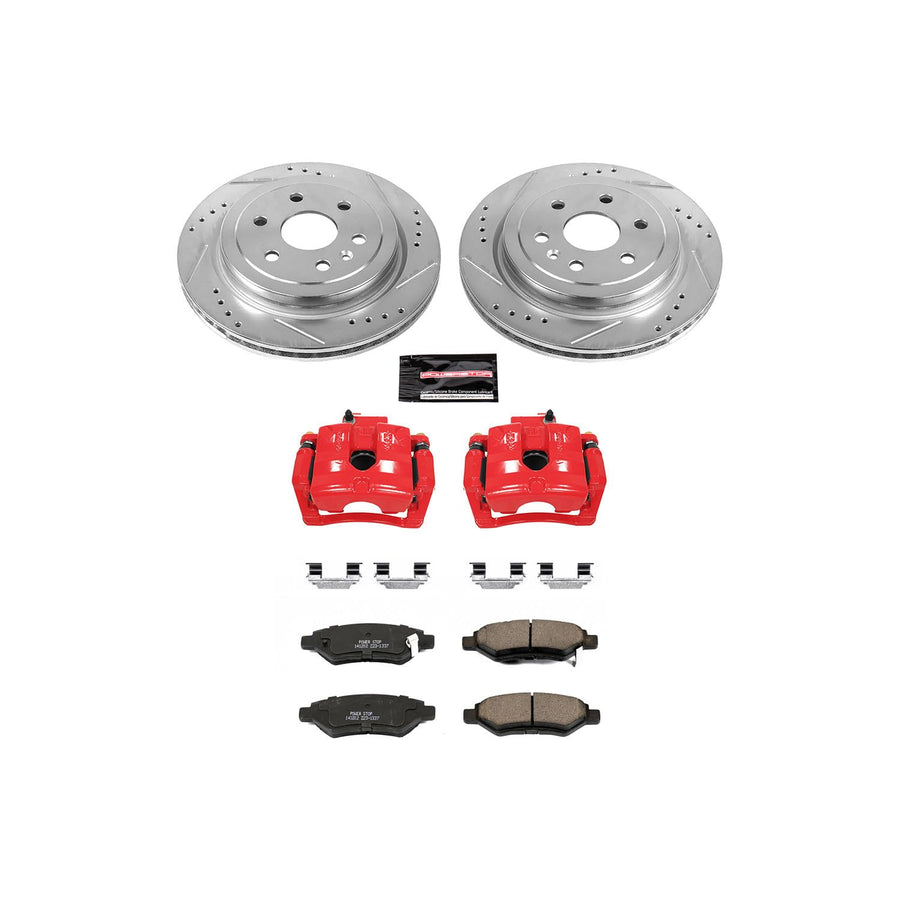 Power Stop Z23 Evolution KC5543 Rear Brake Caliper Kit- Brake Rotors, Brake Pads, Brake Calipers For Cadillac SRX 2010-2011 [Model Specific]